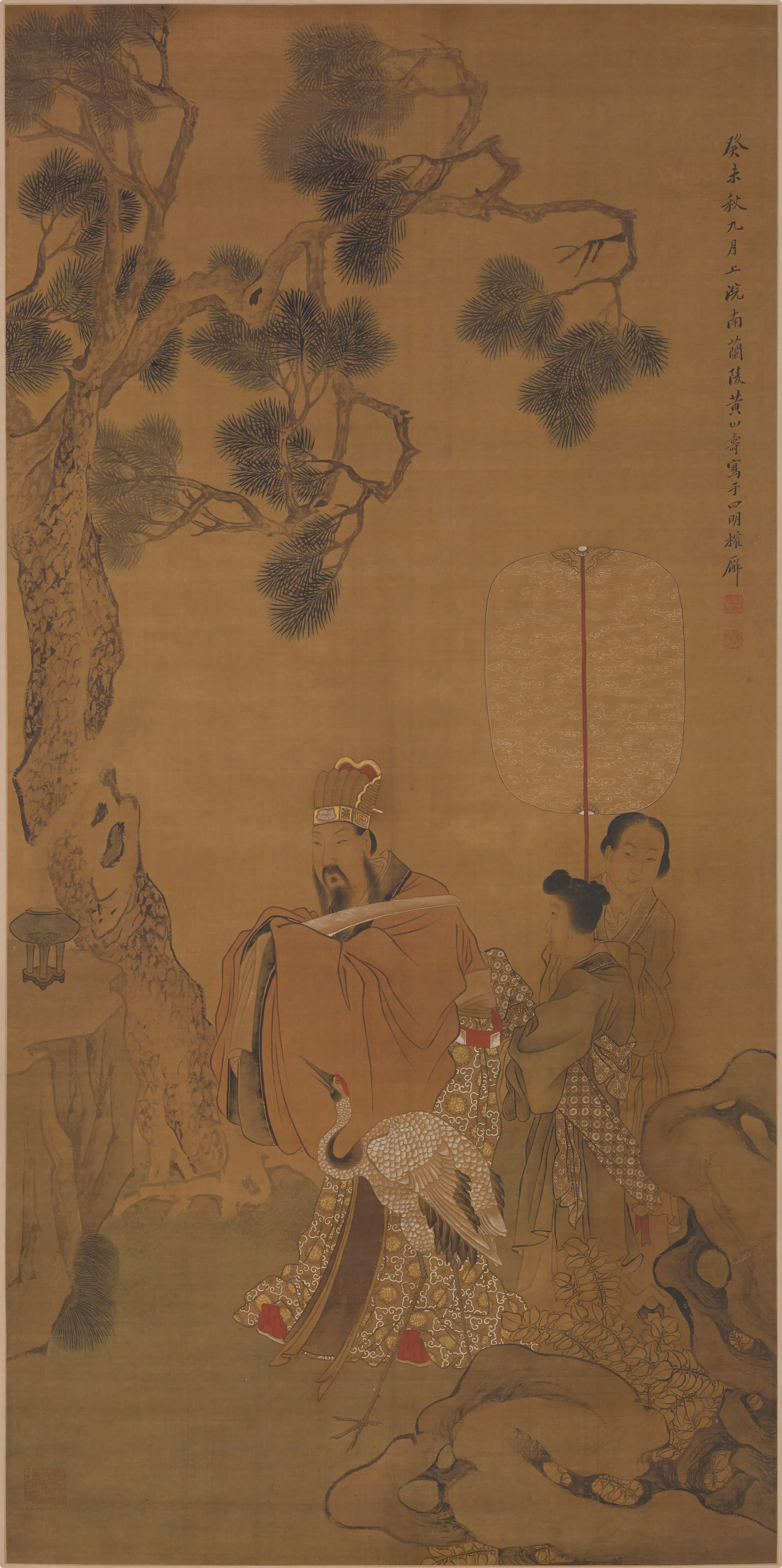 清代【黄山寿】《人物图轴》
