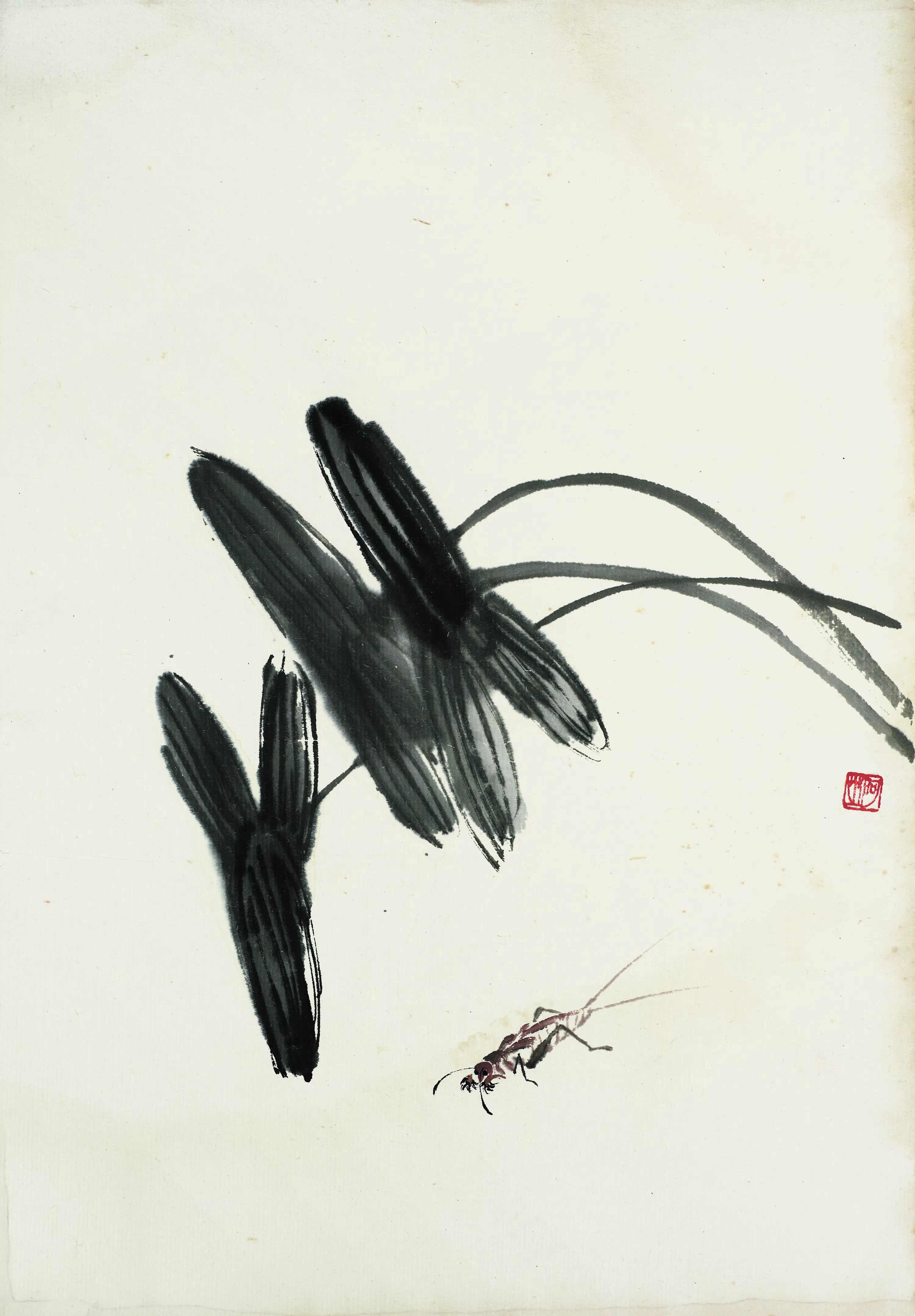 近现代【齐白石】《花卉虫草图册83开》 第74张 近现代【齐白石】《花卉虫草图册83开》 第74张