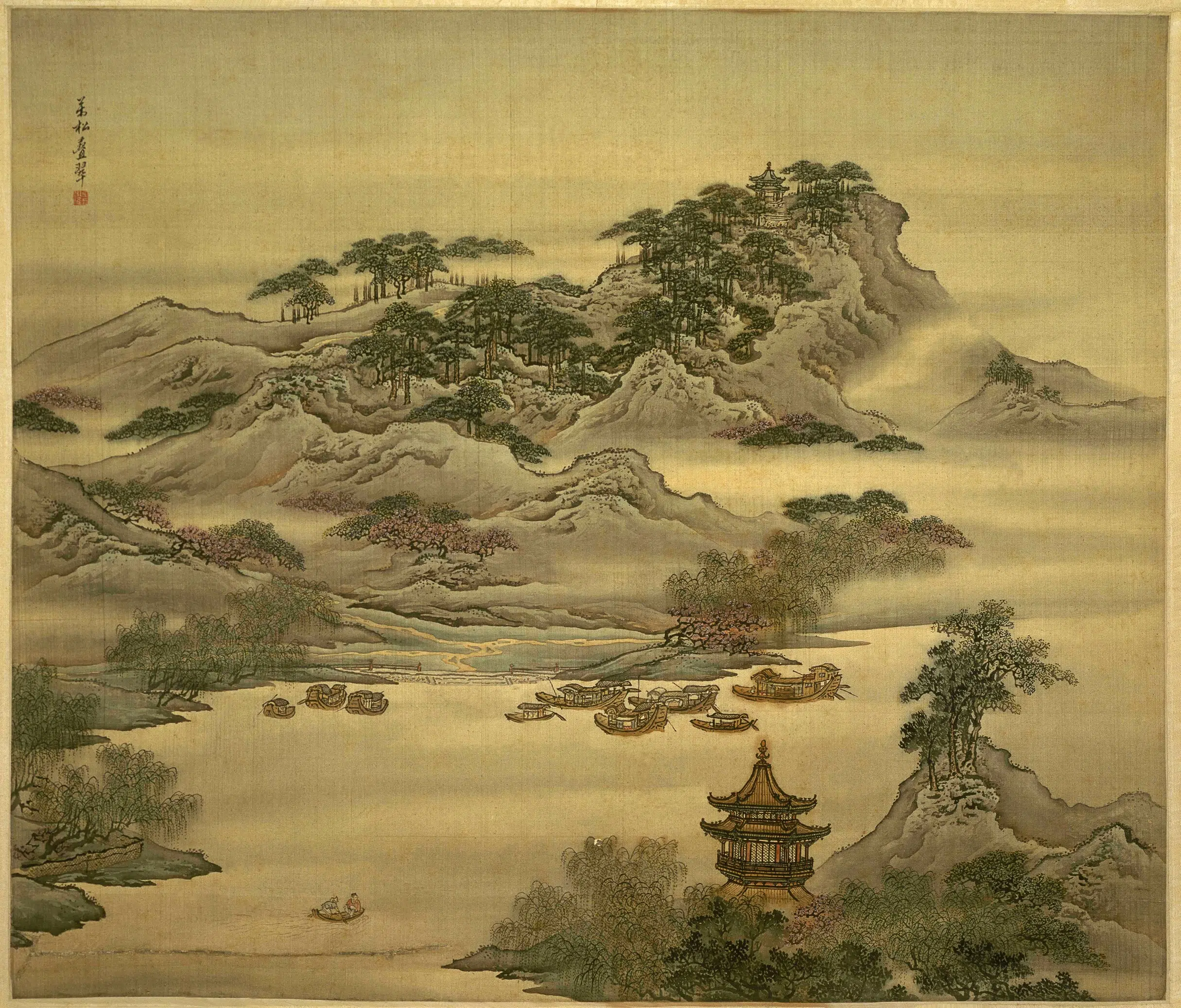 清代【袁耀】《扬州四景图》 第1张