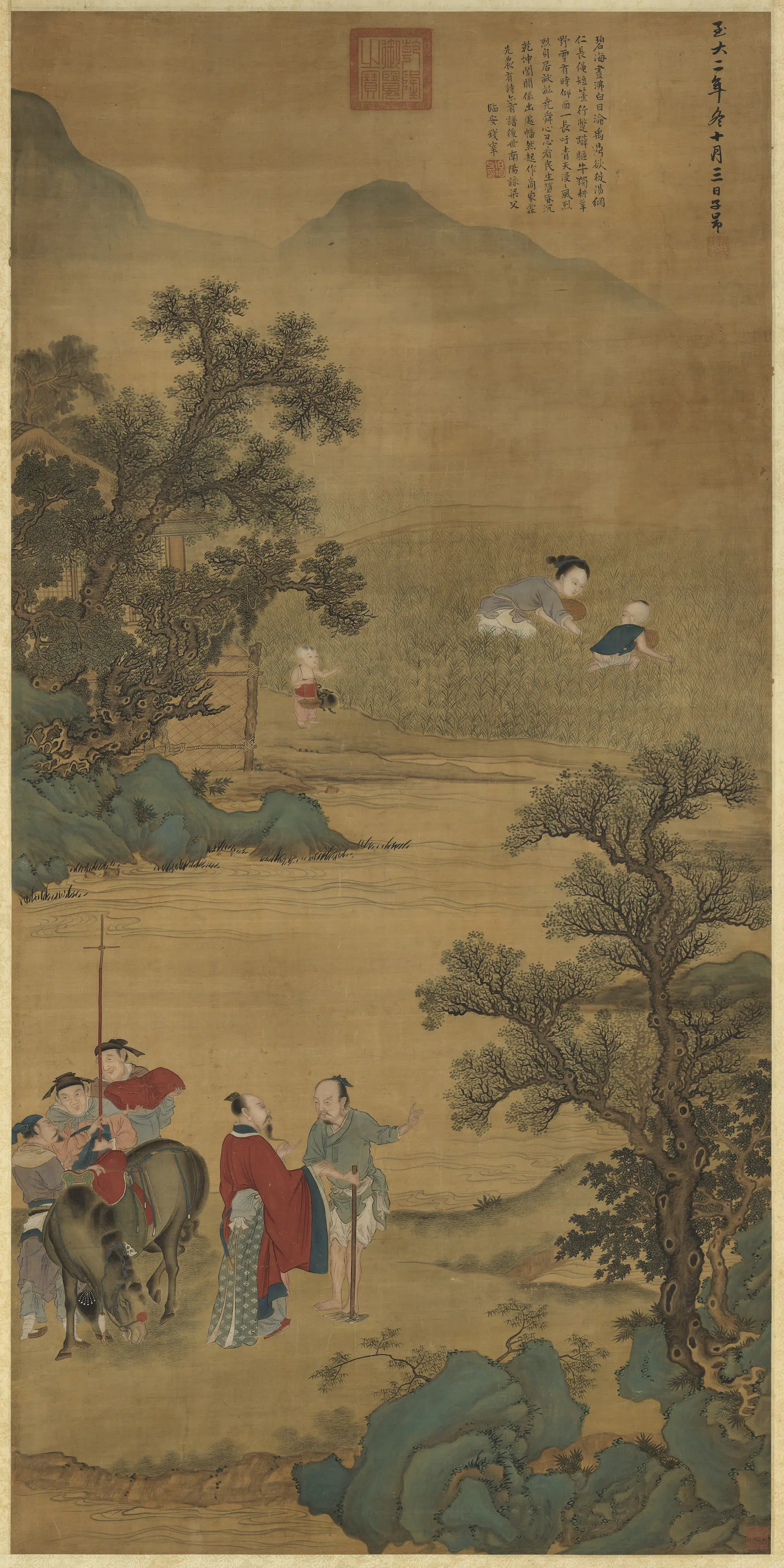 元朝【赵孟頫】《汤王征尹图轴》
