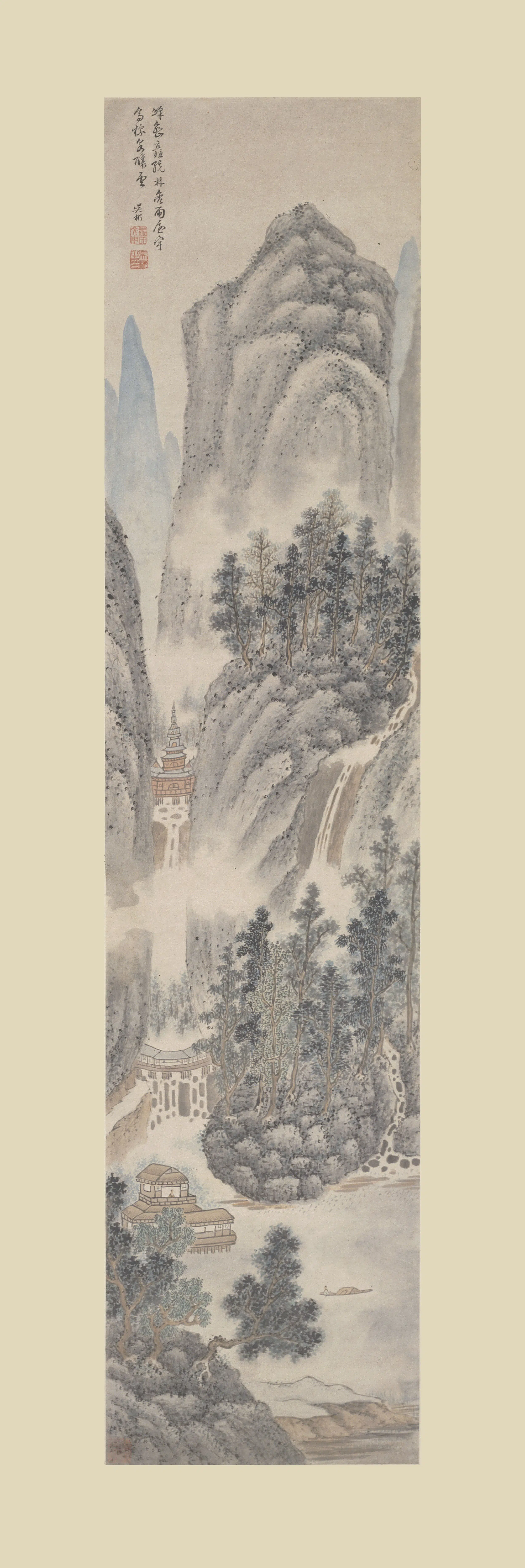 明朝【吴彬】《含雨酿云图轴》