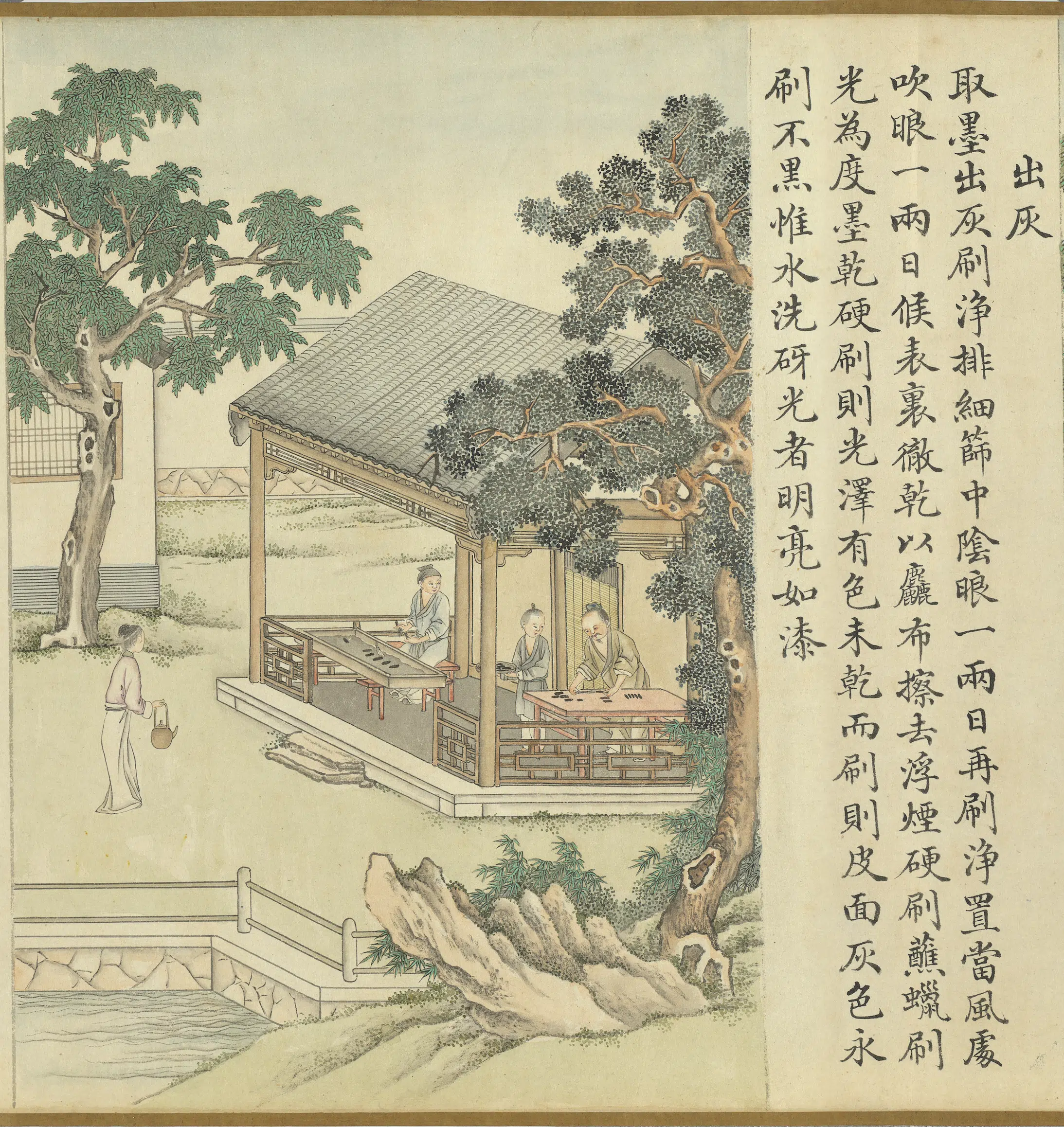 清代【沈初】《徐扬墨法集要图卷_出灰》