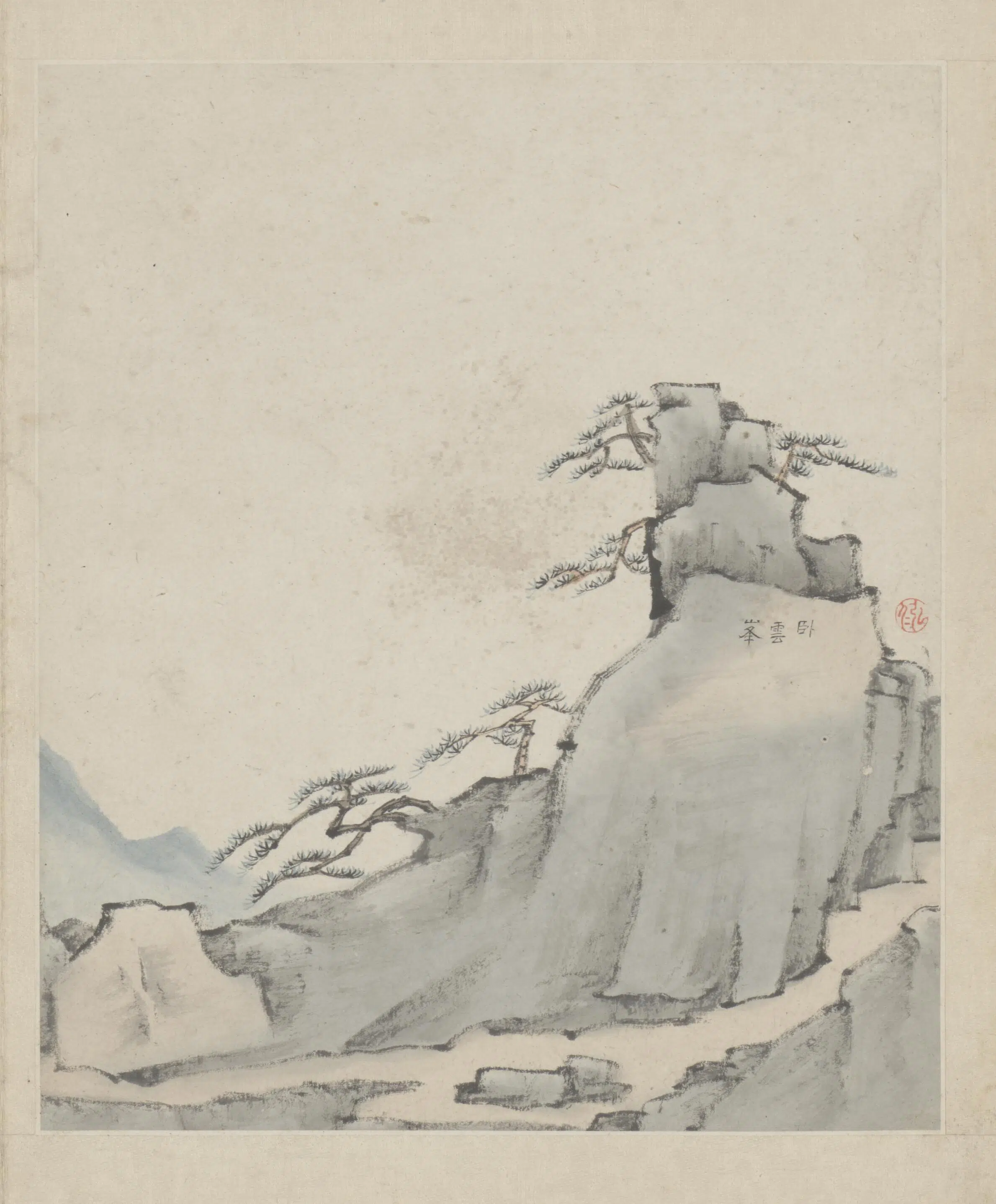 清代【弘仁】《黄山图册-60开》 第21张 清代【弘仁】《黄山图册-60开》 第21张