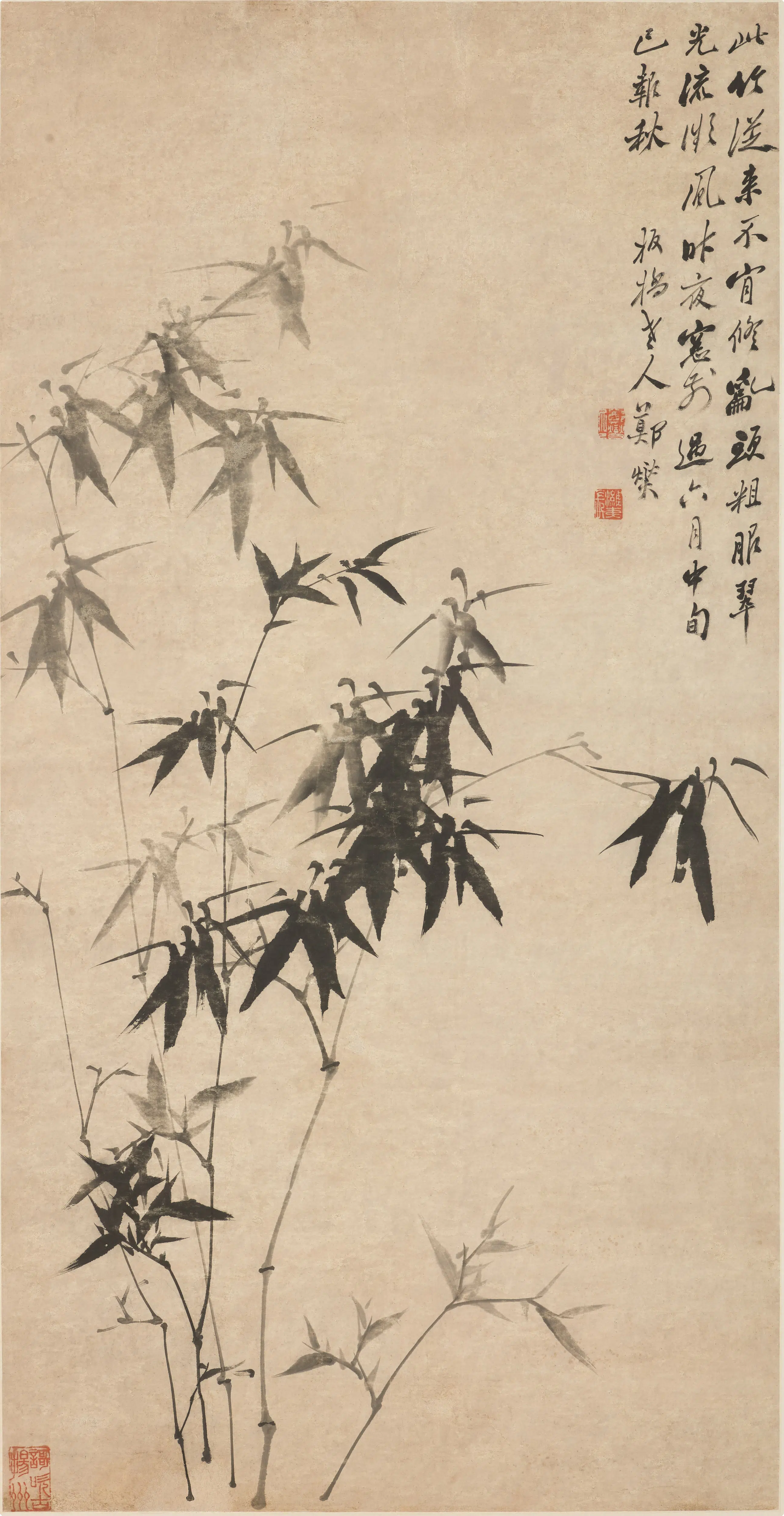 清代【郑板桥（郑燮）】《墨竹图轴-6》