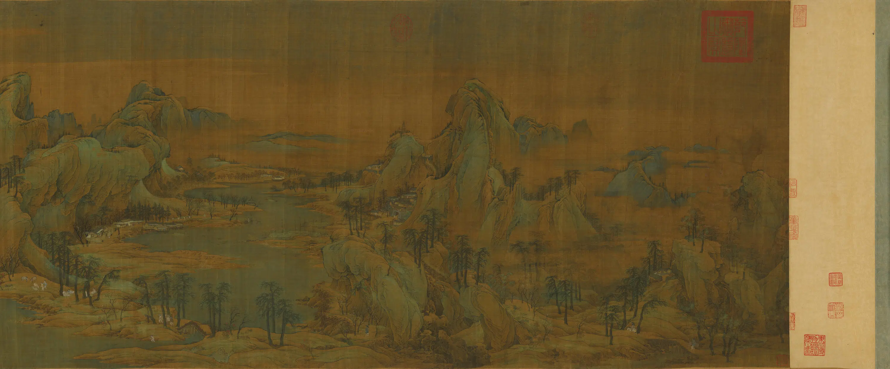 宋代【赵伯驹】《江山秋色图卷》 第3张 宋代【赵伯驹】《江山秋色图卷》 第3张