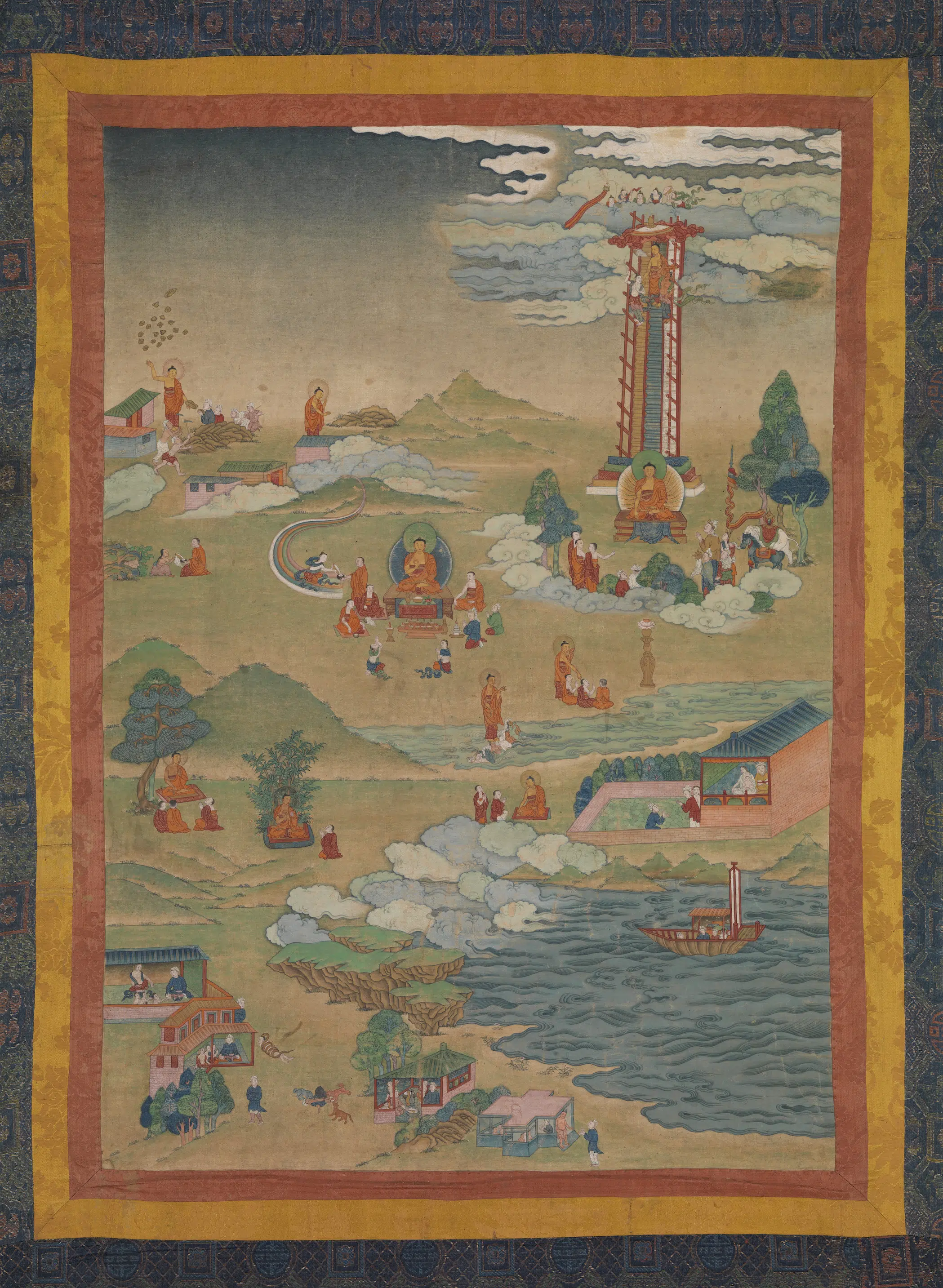 《佛传图唐卡图轴-1》
