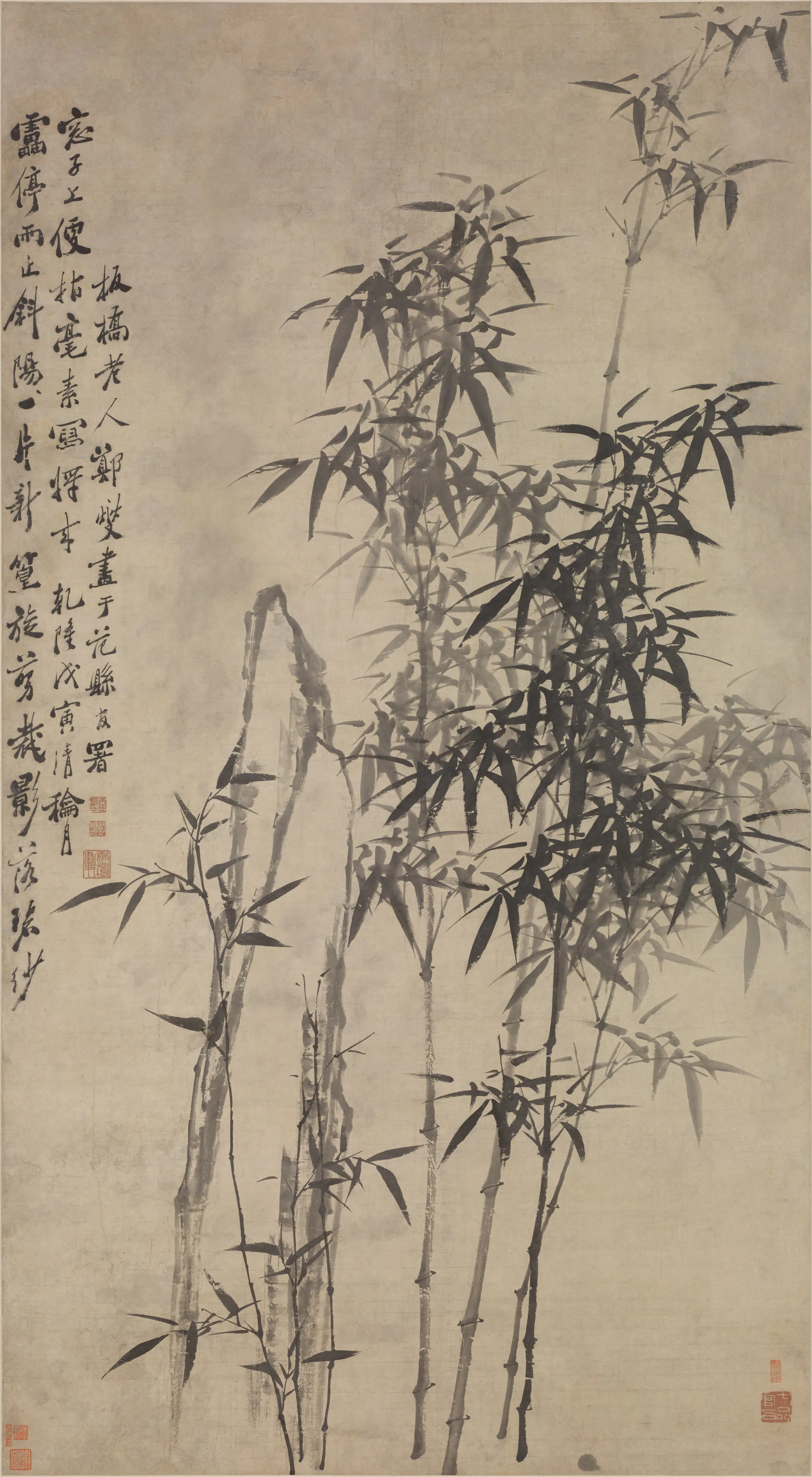 清代【郑板桥（郑燮）】《竹石图轴-1》