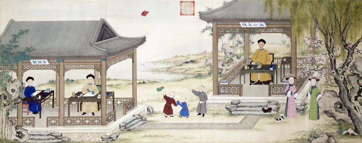 清代【爱新觉罗·旻（绵）宁-道光】《道光帝行乐图轴》