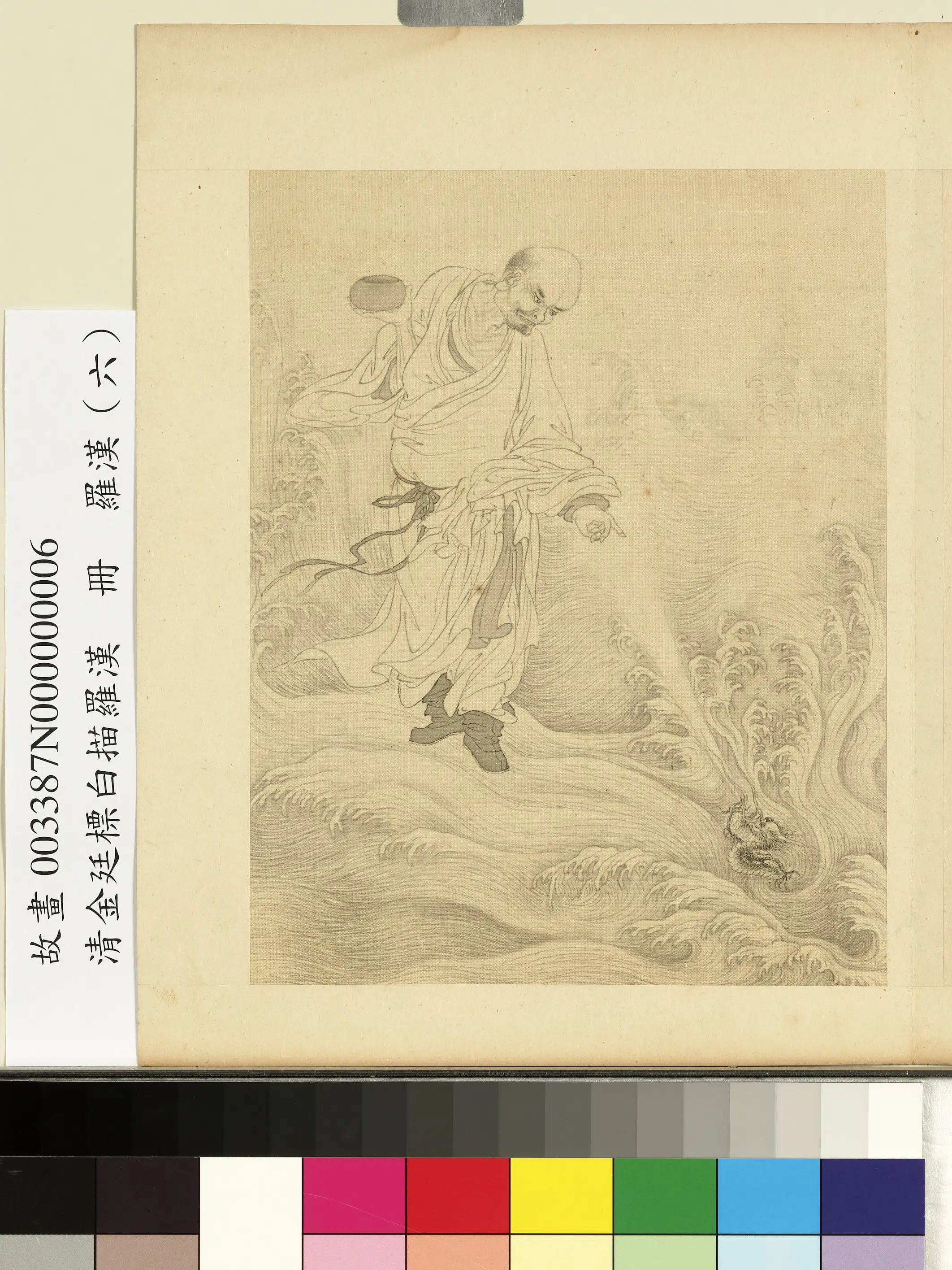 清代【金廷标】《白描罗汉册》 第8张