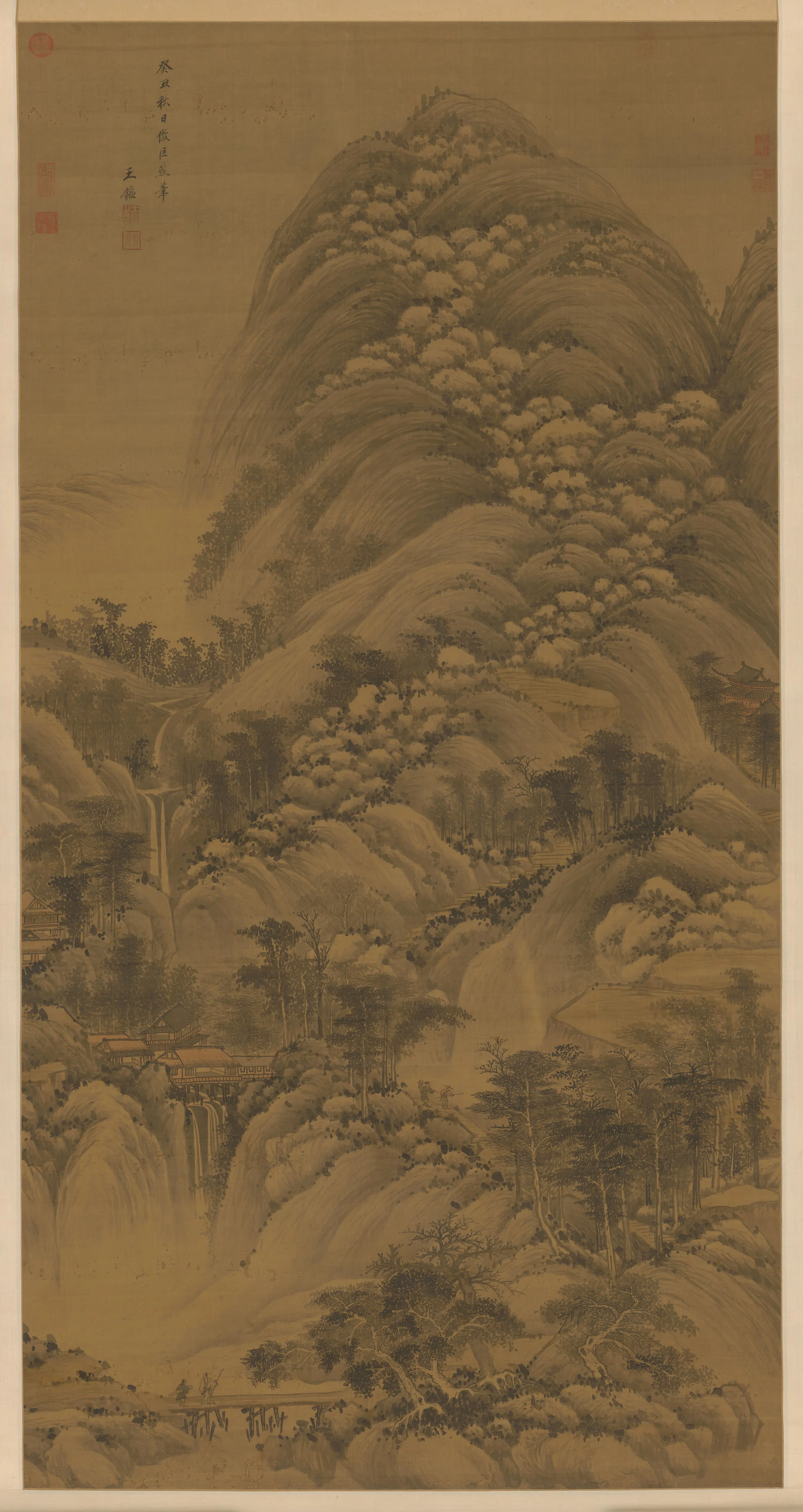 五代十国南唐【巨然】《王鉴仿巨然山水-2》