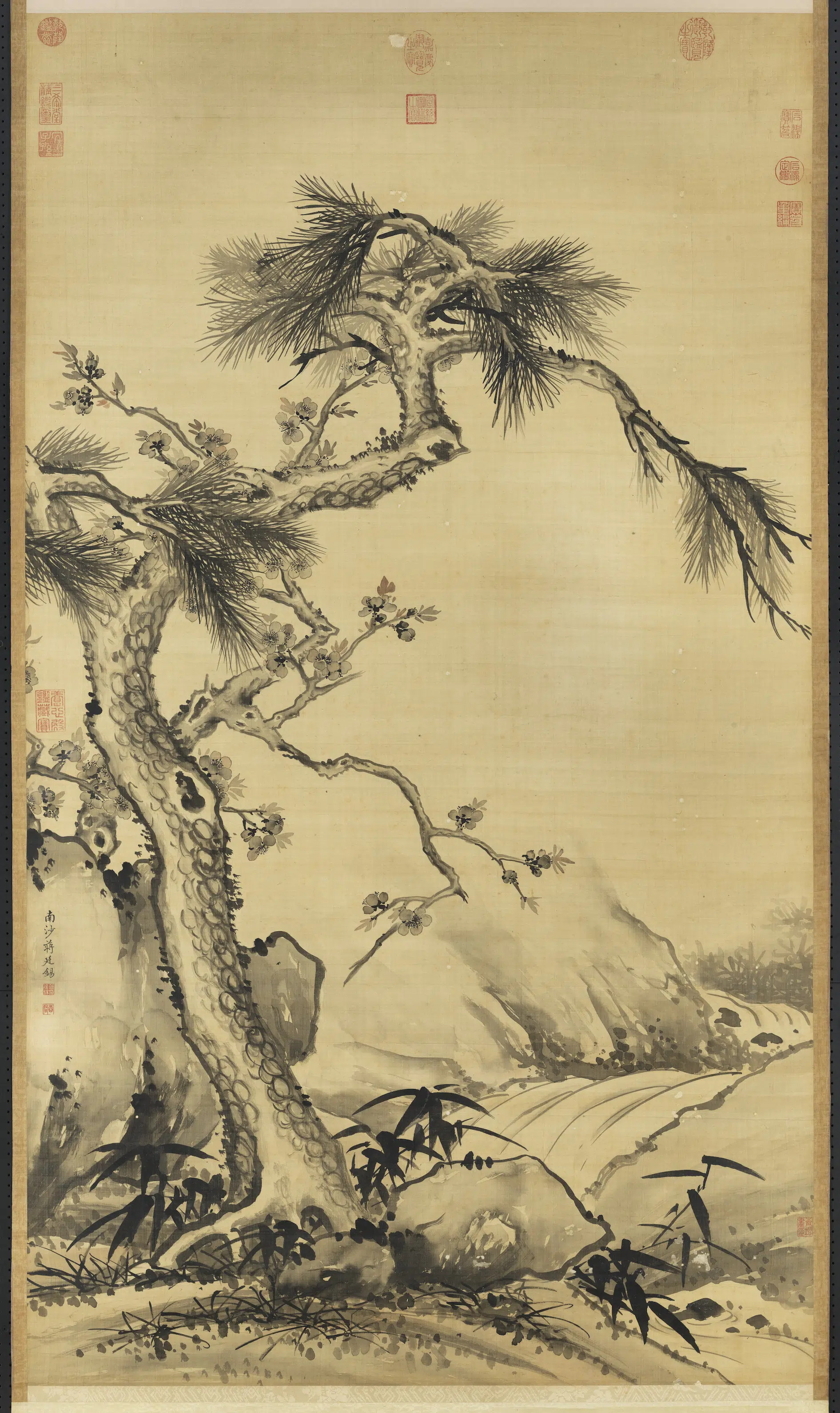 清代【蒋廷锡】《画岁寒三友图轴》 第1张