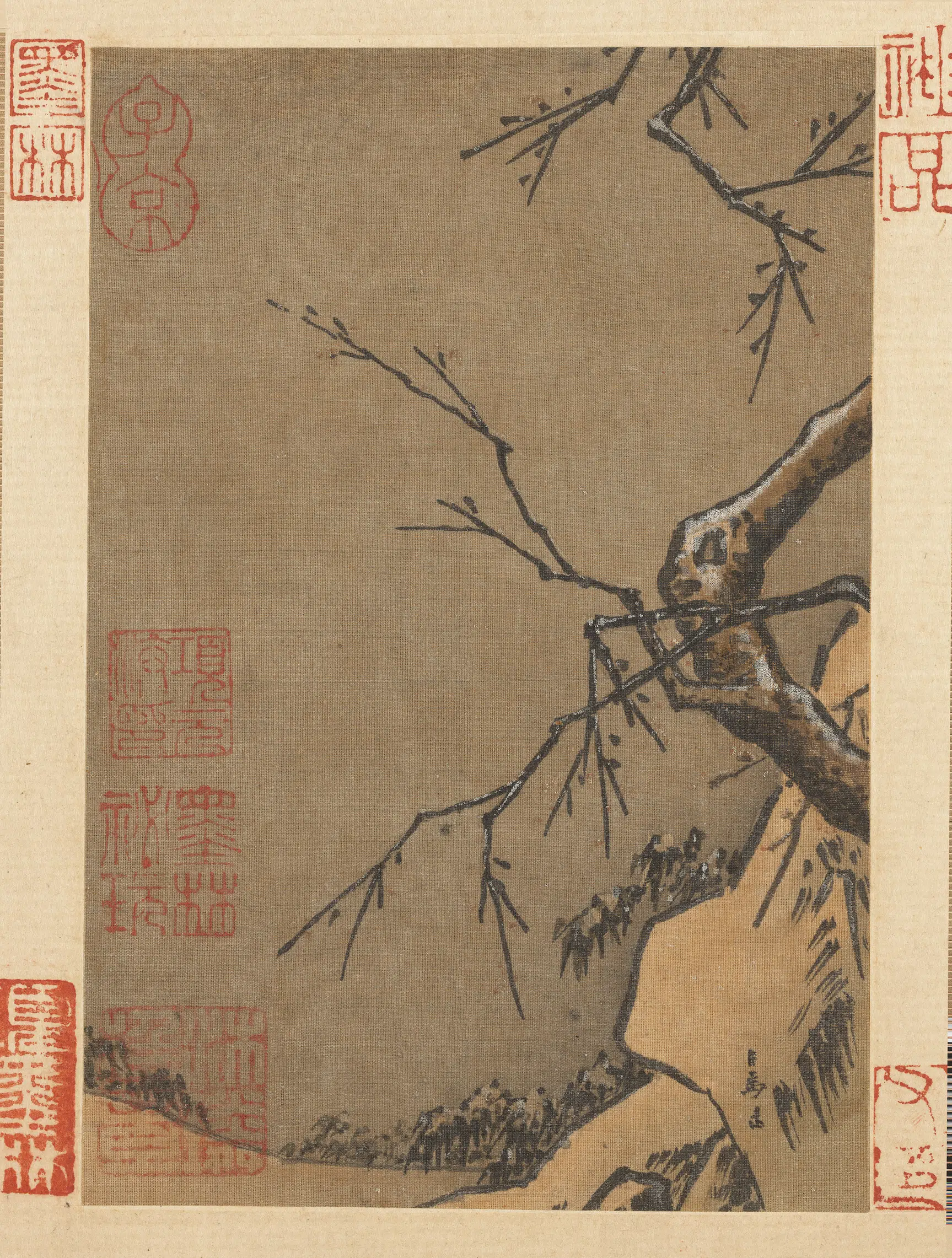 南宋【马远】《小品册-梅雪傍竹》