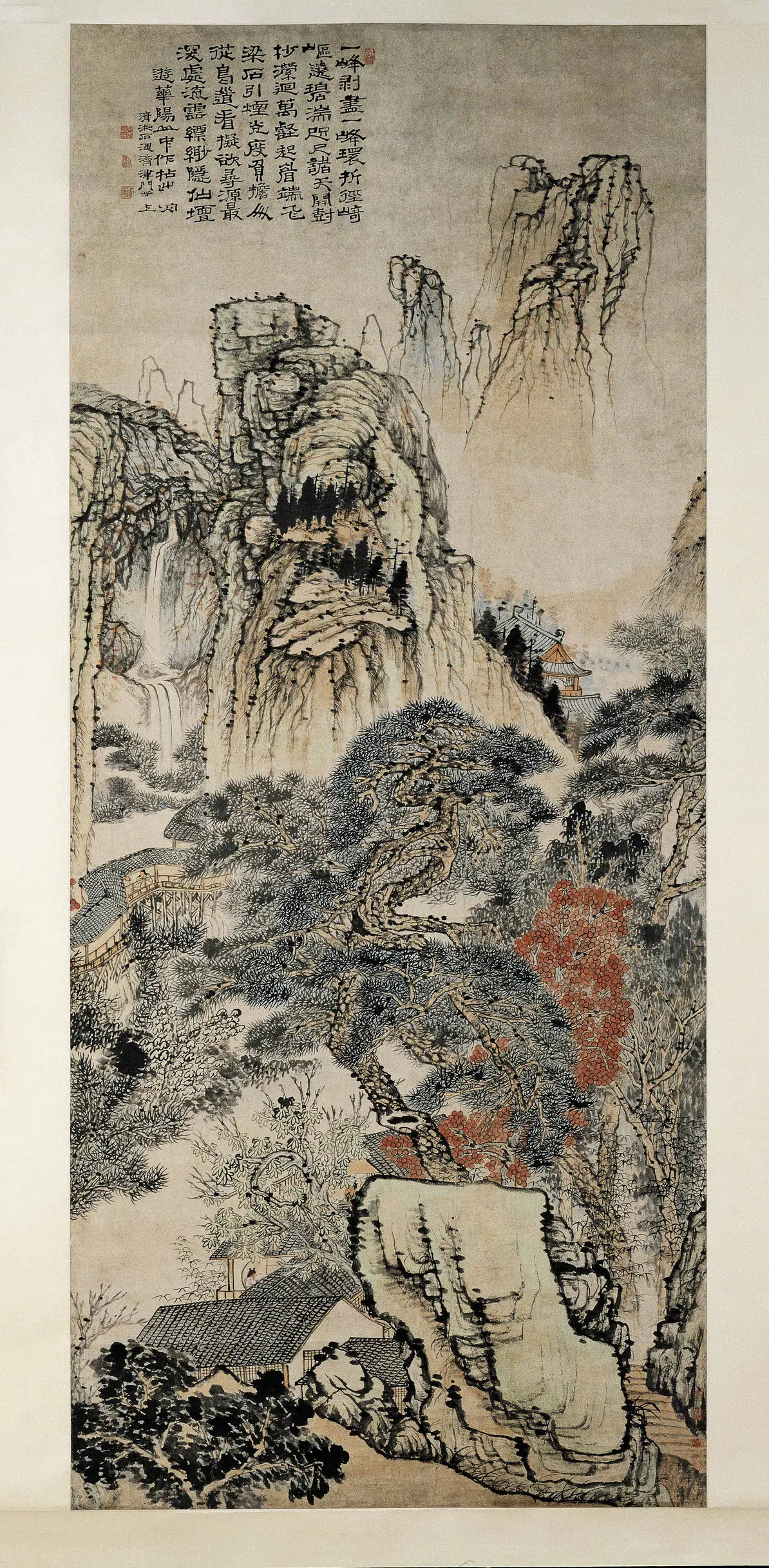 清代【石涛】《游华阳山图轴》