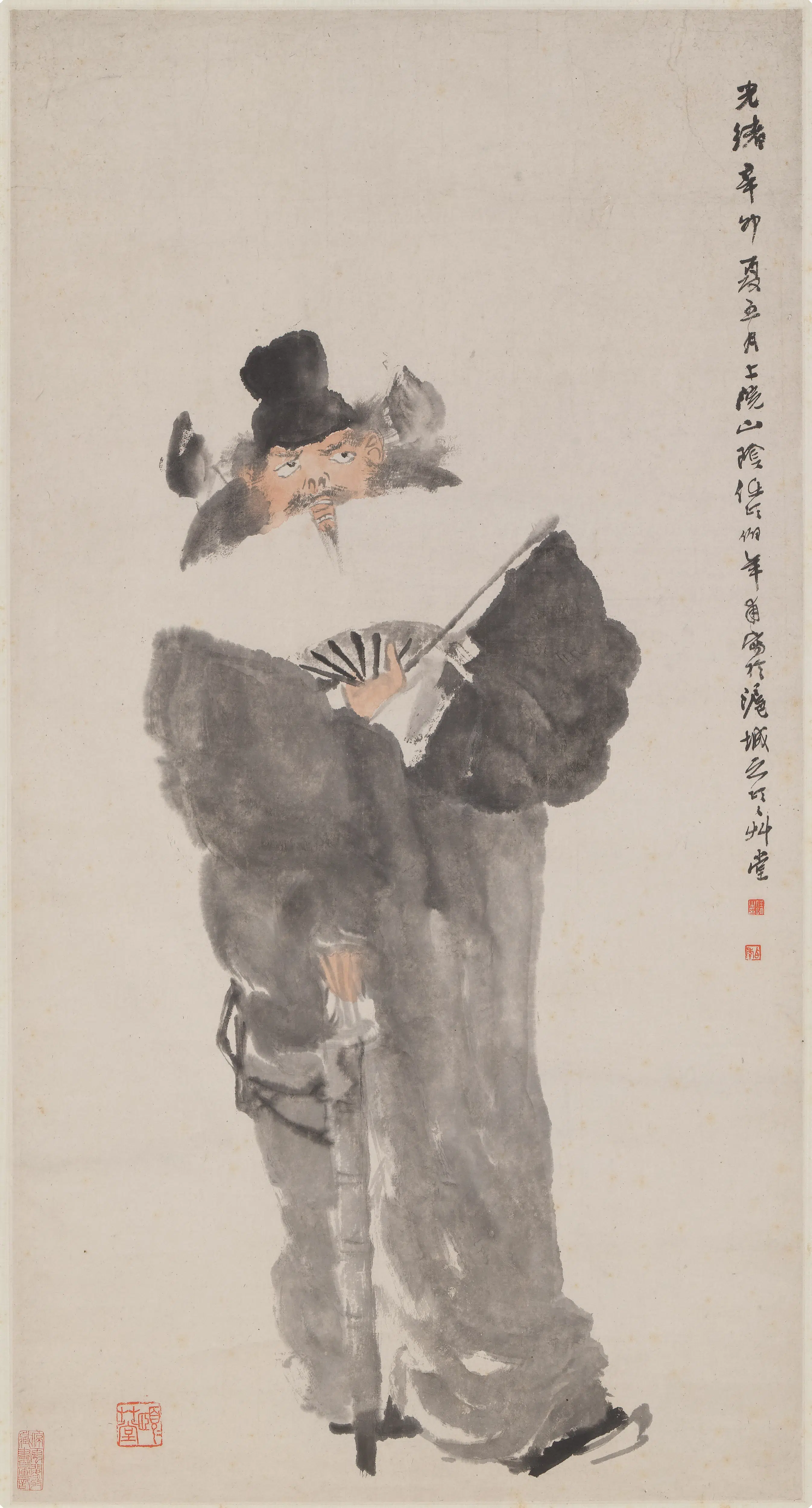 清代【任伯年（任颐）】《钟馗图轴》