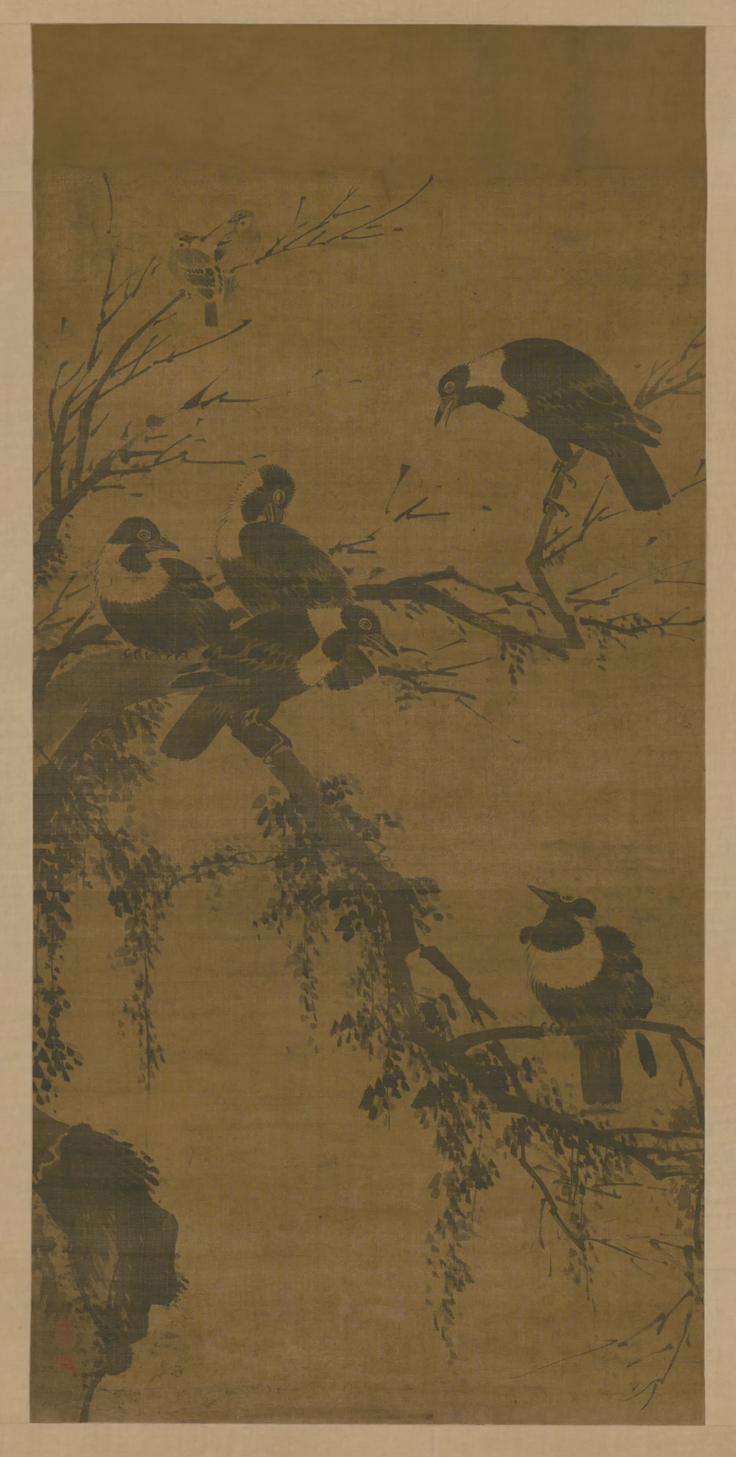 明朝【明人】《古木寒鸦图轴》 第1张 明朝【明人】《古木寒鸦图轴》 第1张