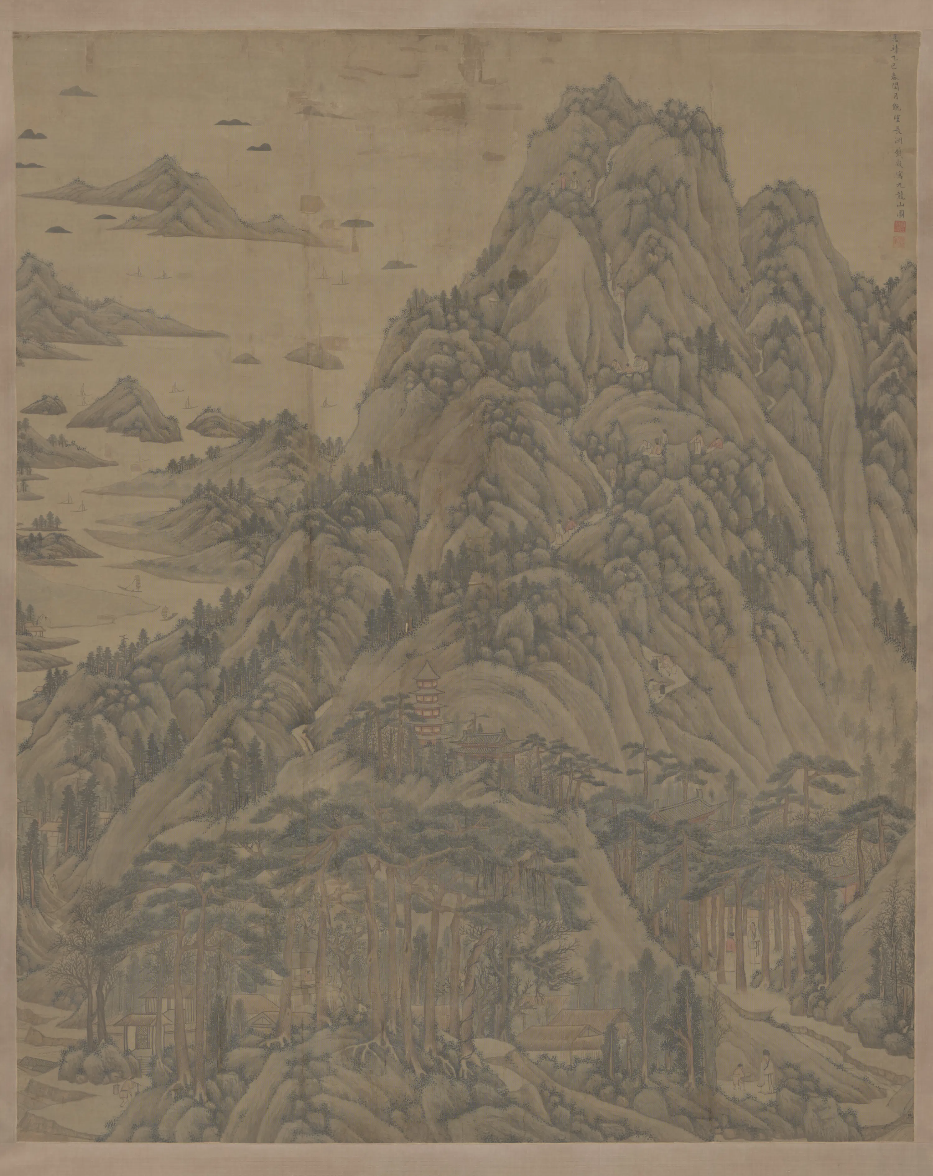 明朝【钱穀（谷）】《九龙山图轴》