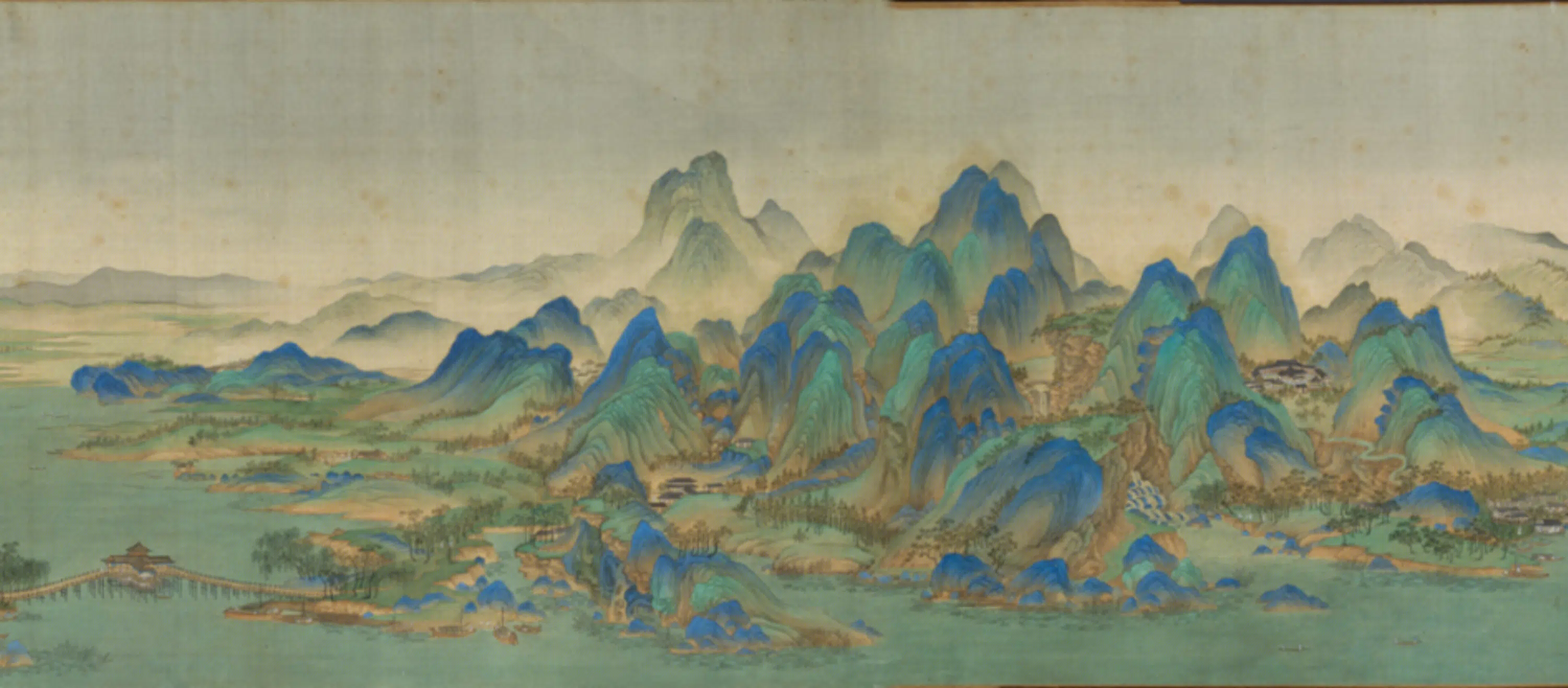 清代【方琮】《仿王希孟江山千里卷》 第9张