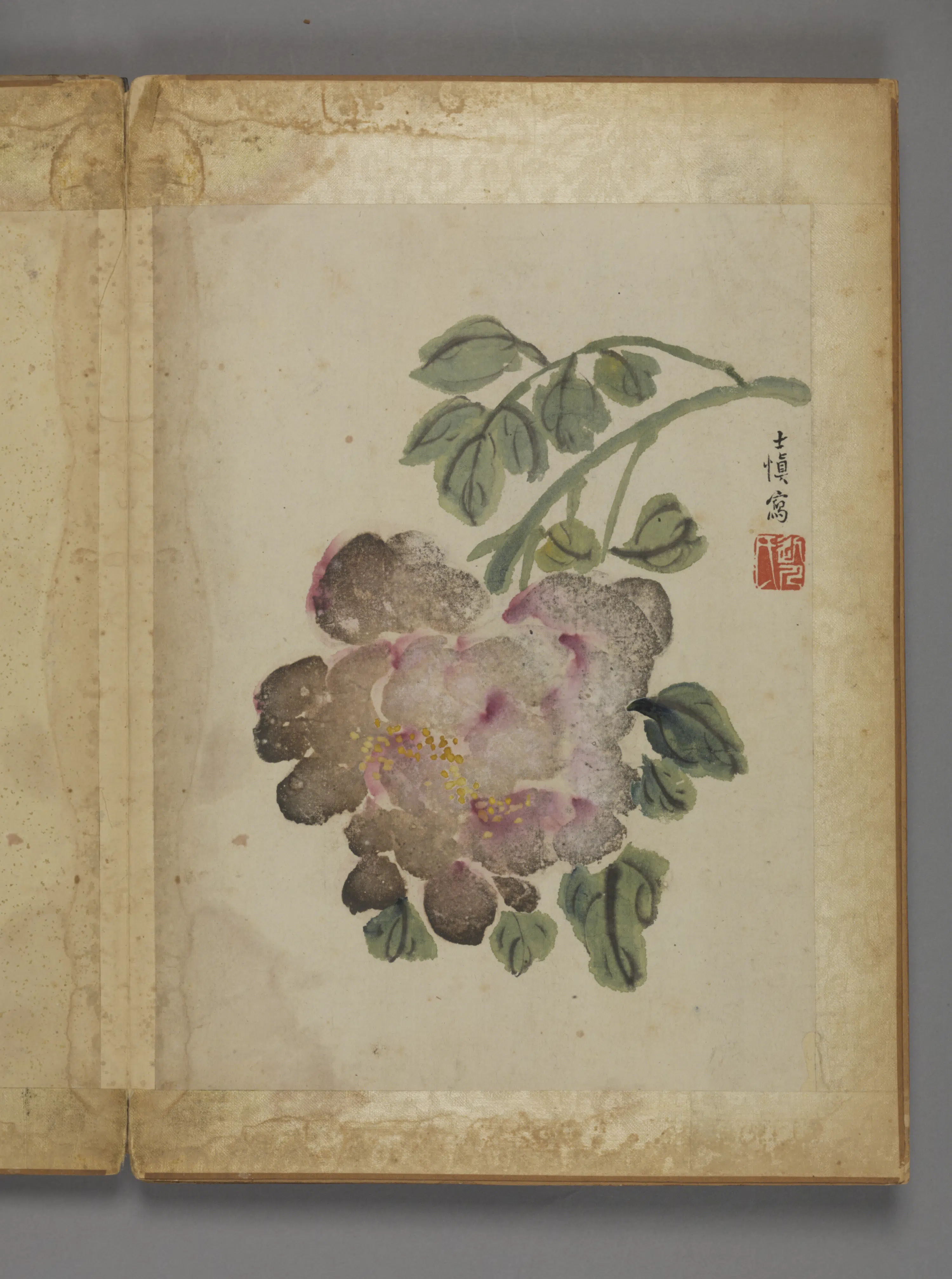 清代【汪士慎】《花卉册(12开)》 第12张 清代【汪士慎】《花卉册(12开)》 第12张