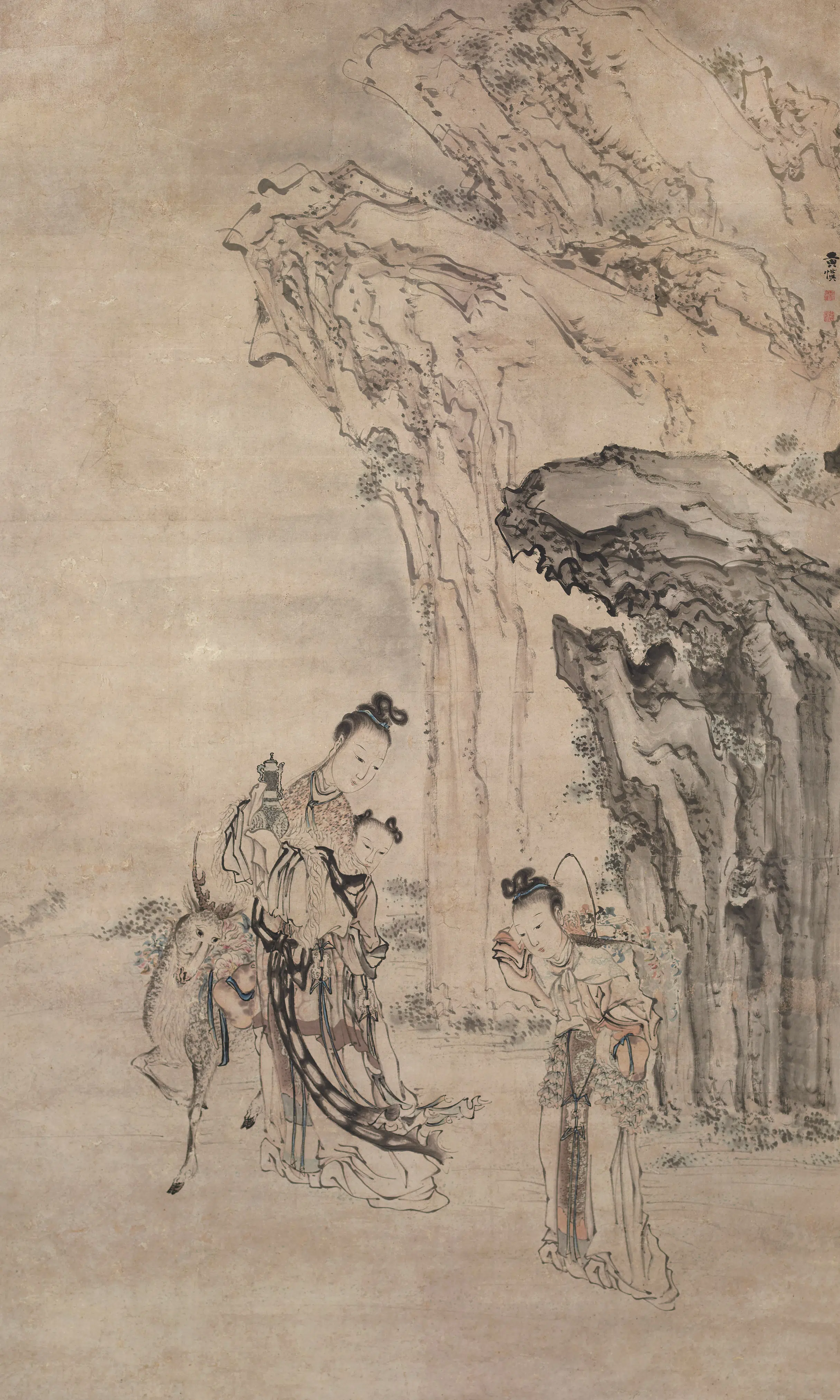 清代【黄慎】《麻姑献寿图轴》 第1张