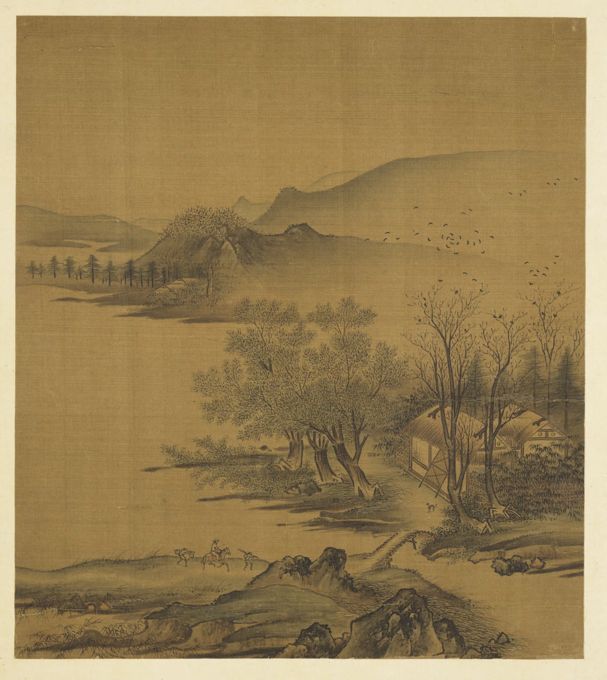 清朝【佚名】《历代画幅集册-无款溪山行旅》