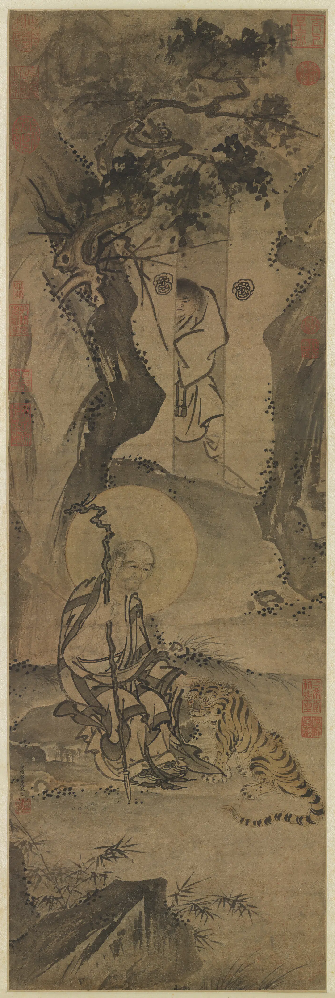 明朝【戴进】《画罗汉图轴》