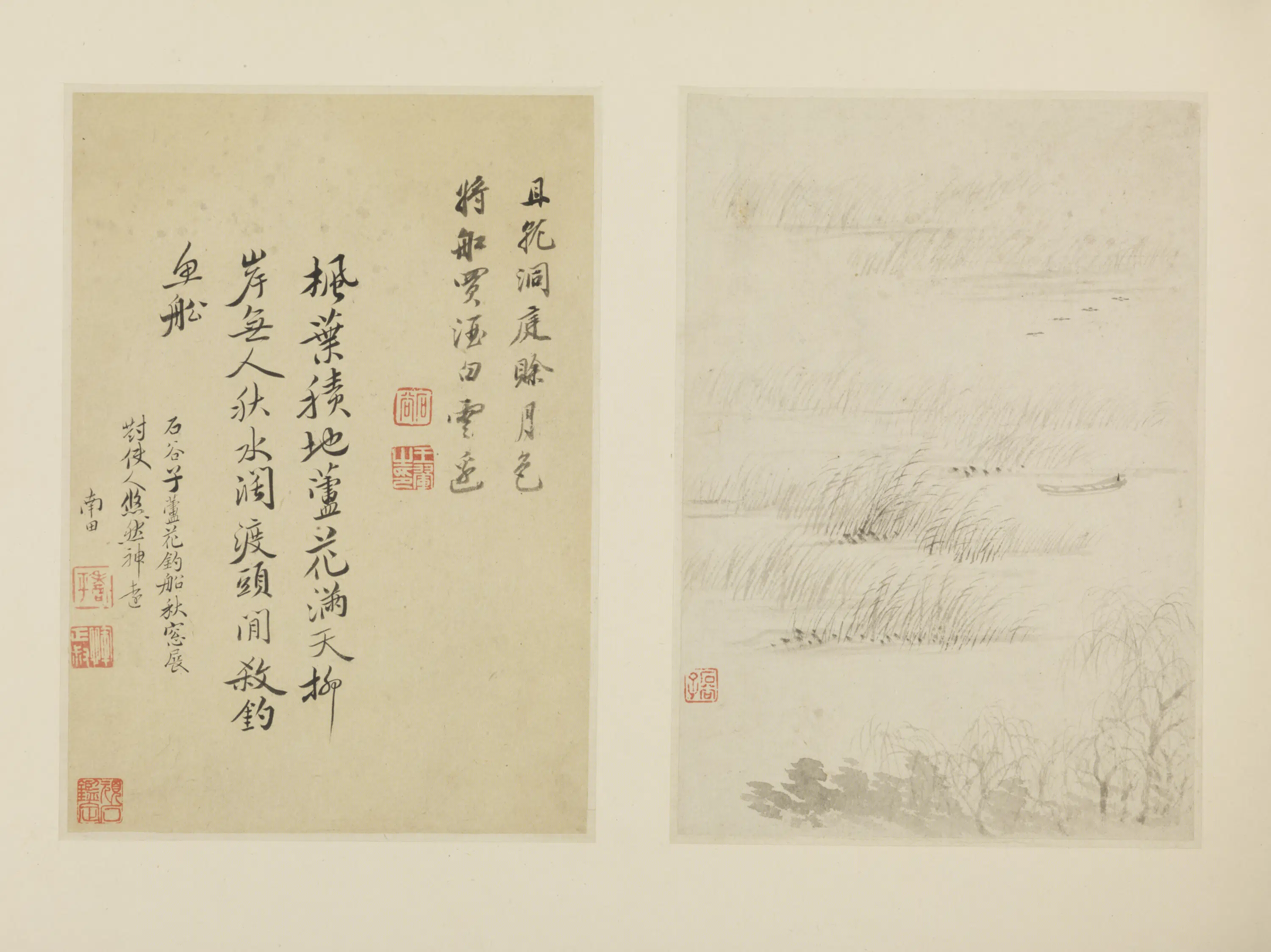 清代【王翚】《芦花钓船页》