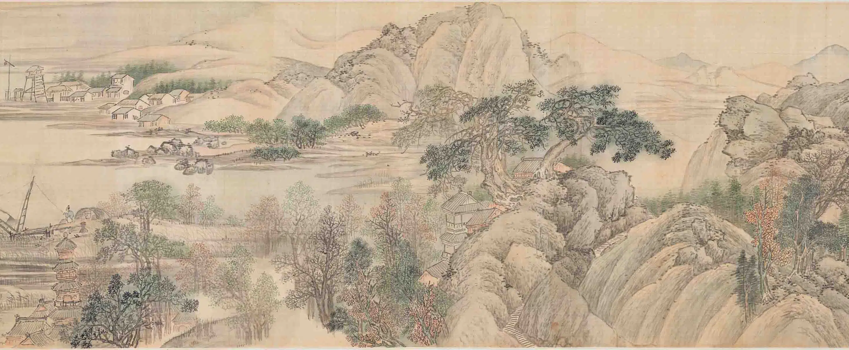 清代【王槩（王概）】《秋帆旷揽图卷》 第3张