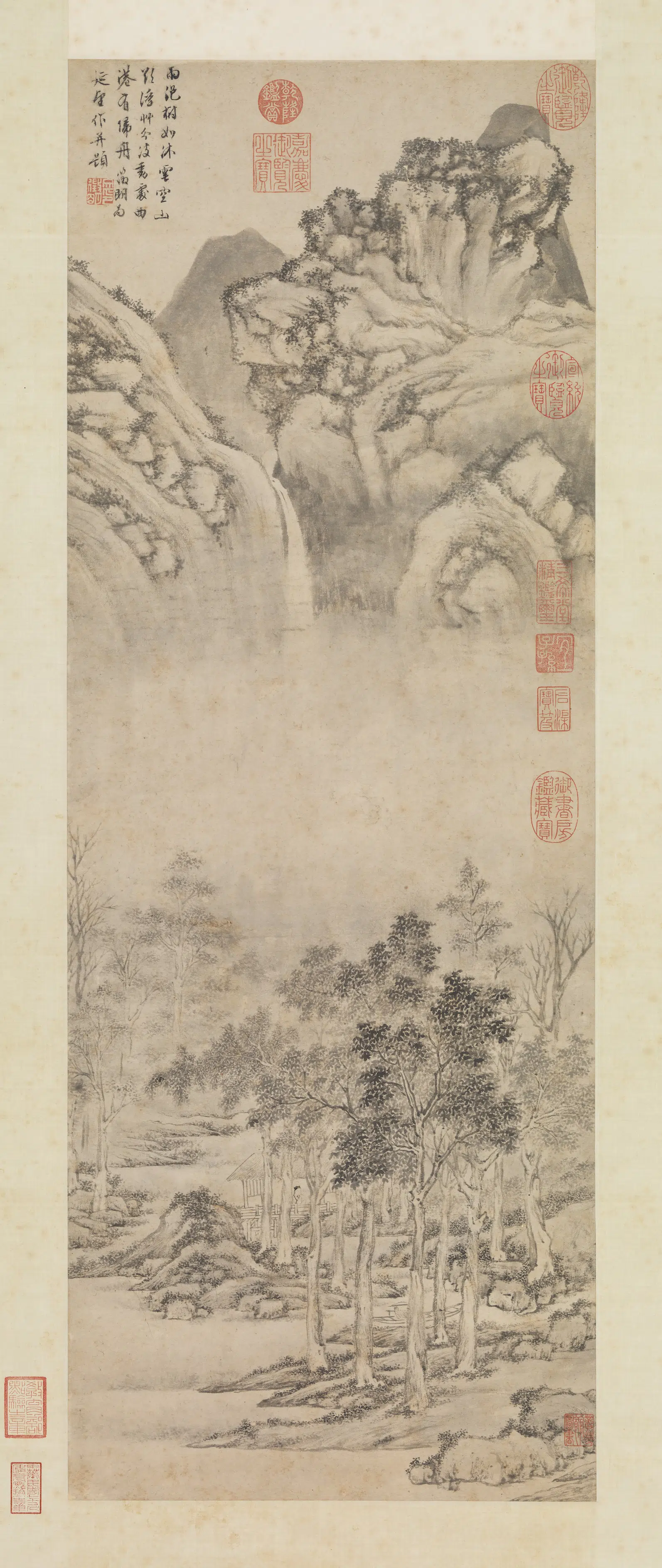 明朝【文征明徵明】《风雨归舟图轴》
