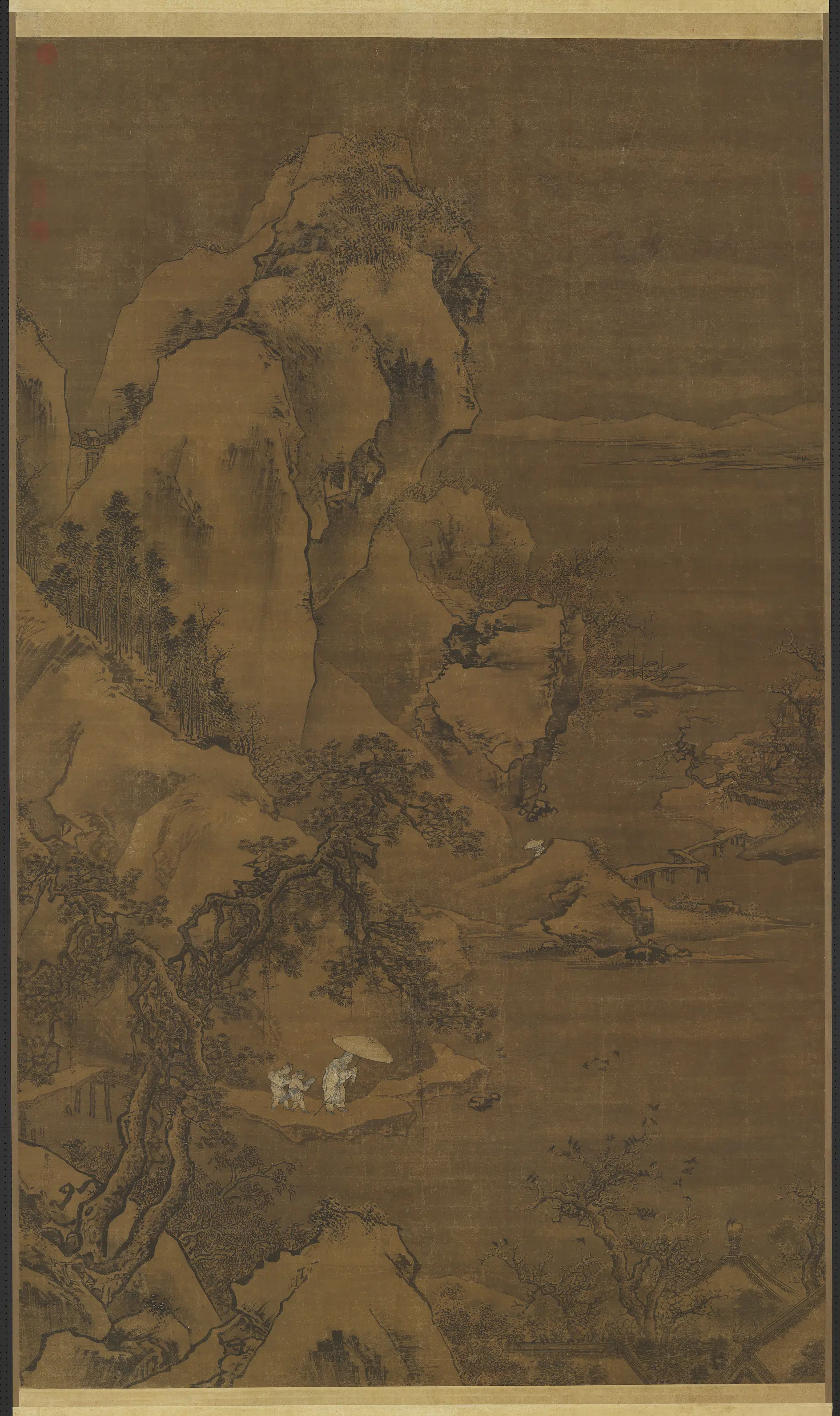 明朝【朱端】《寻梅图轴》