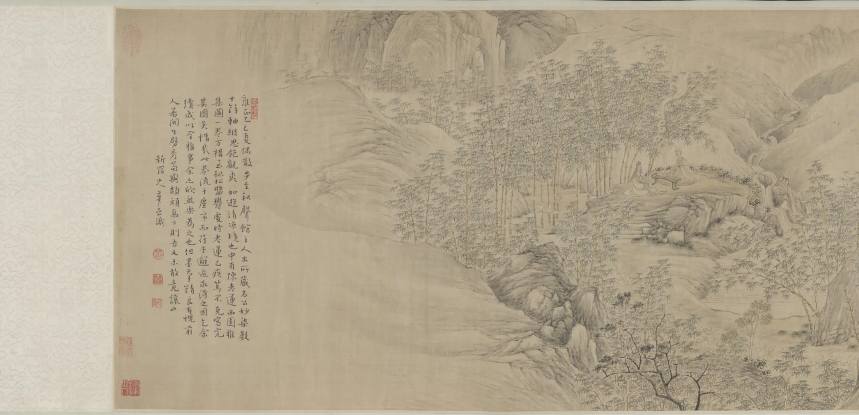 明朝【陈洪绶】《陈虞胤、严湛合作问道图卷》