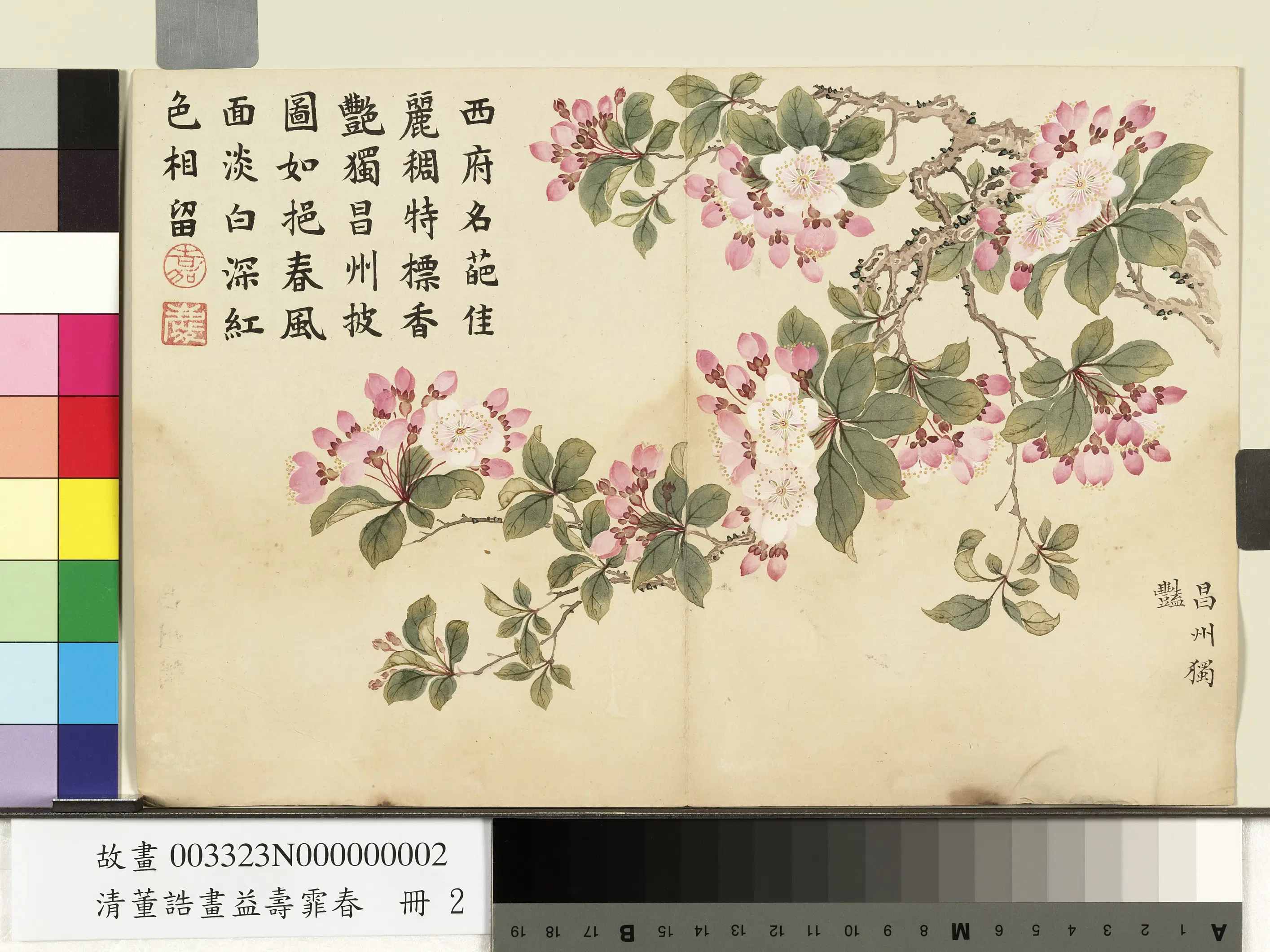 清代【董诰】《画益寿霏香册-昌州独艳》
