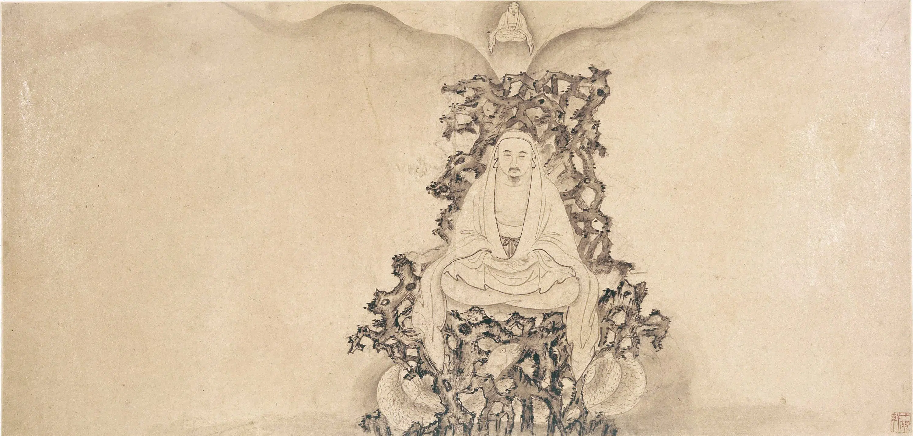明朝【李麟】《十六罗汉图册(十六开)》 第15张 明朝【李麟】《十六罗汉图册(十六开)》 第15张