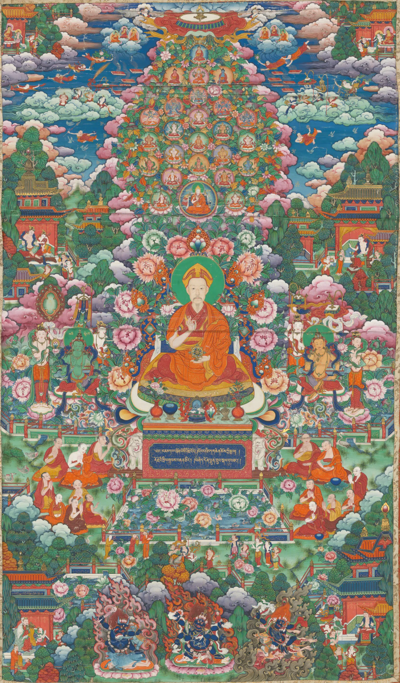 清代【爱新觉罗弘历-乾隆-清高宗】《清人画普宁寺弘历佛装像轴》