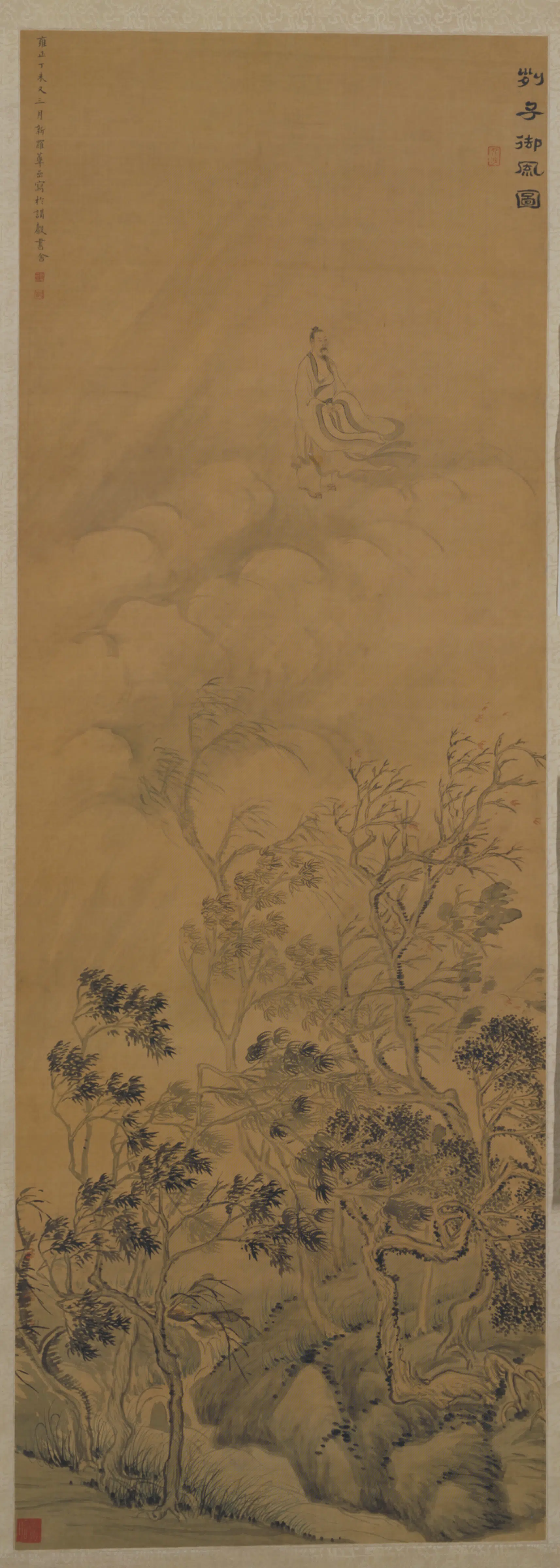 清代【华喦】《列子御风轴》