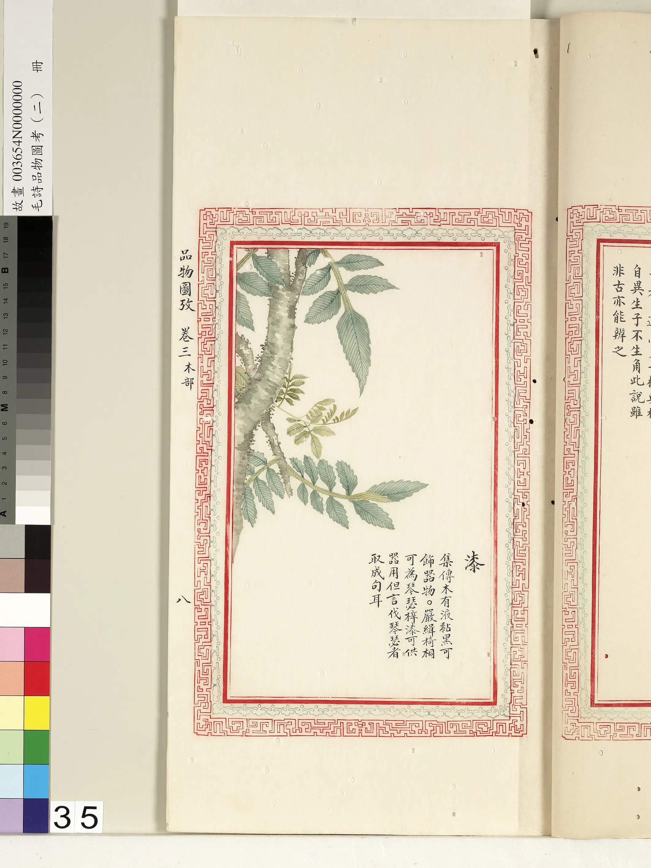 清朝【佚名】《毛诗品物图考（二）册-漆-1》