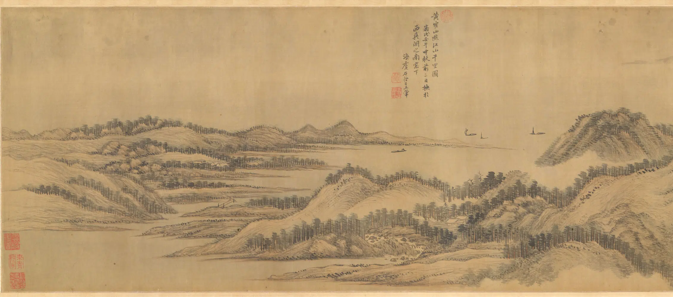 清代【王翚】《抚王蒙江山千里图卷》