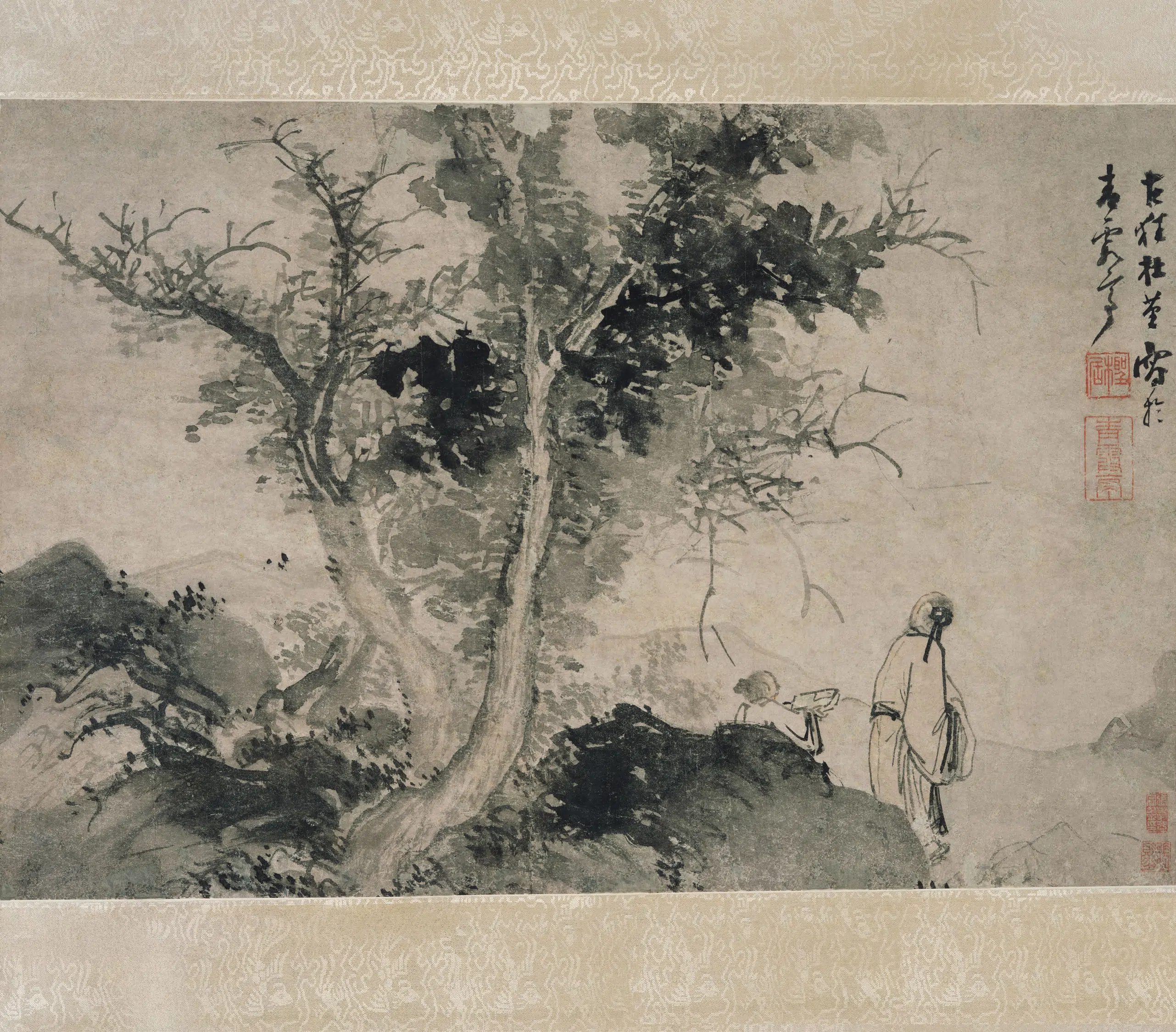 明朝【杜堇】《秋林图轴》