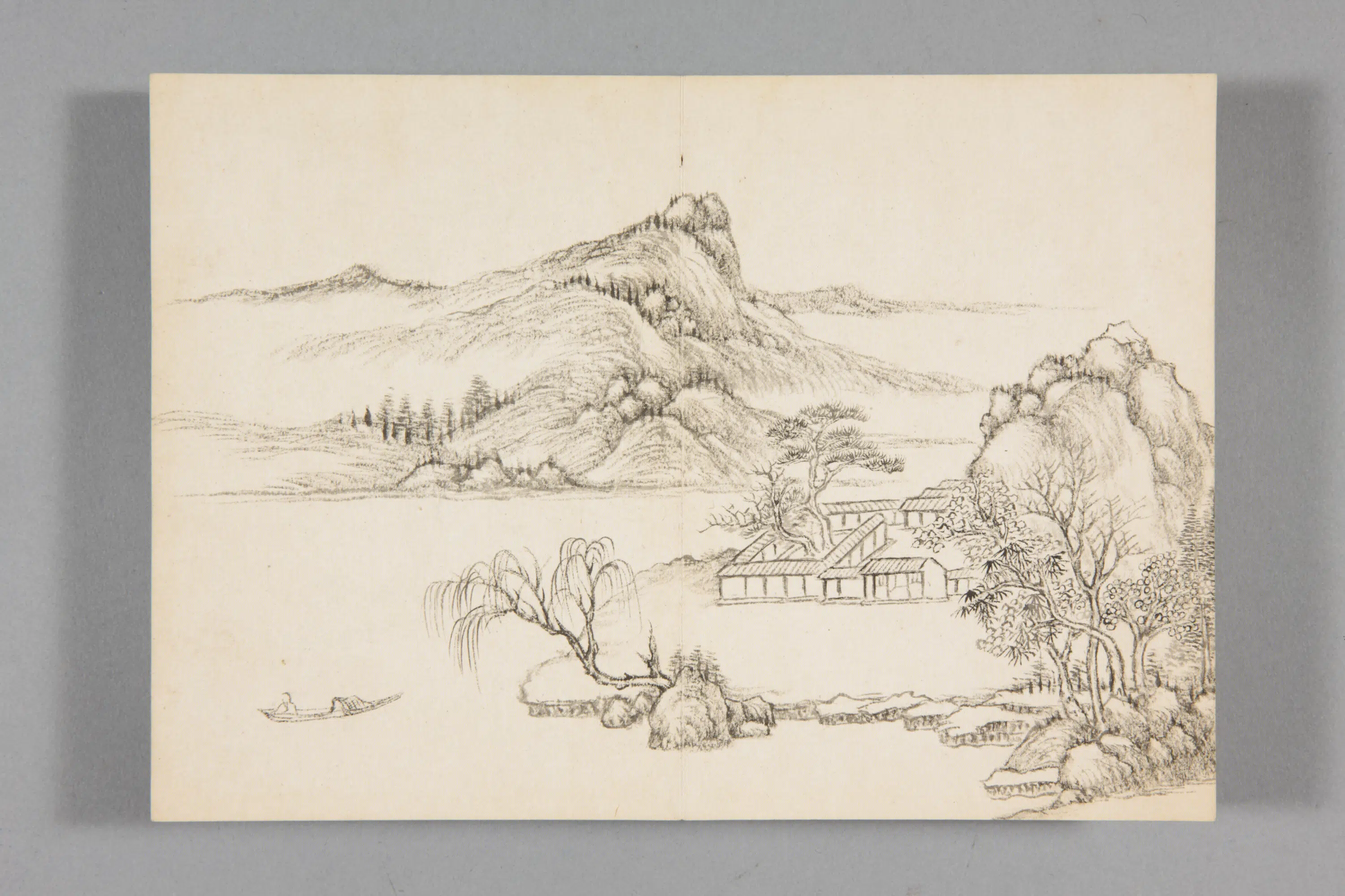 清代【董邦达】《山水册-3(12开)》 第12张 清代【董邦达】《山水册-3(12开)》 第12张