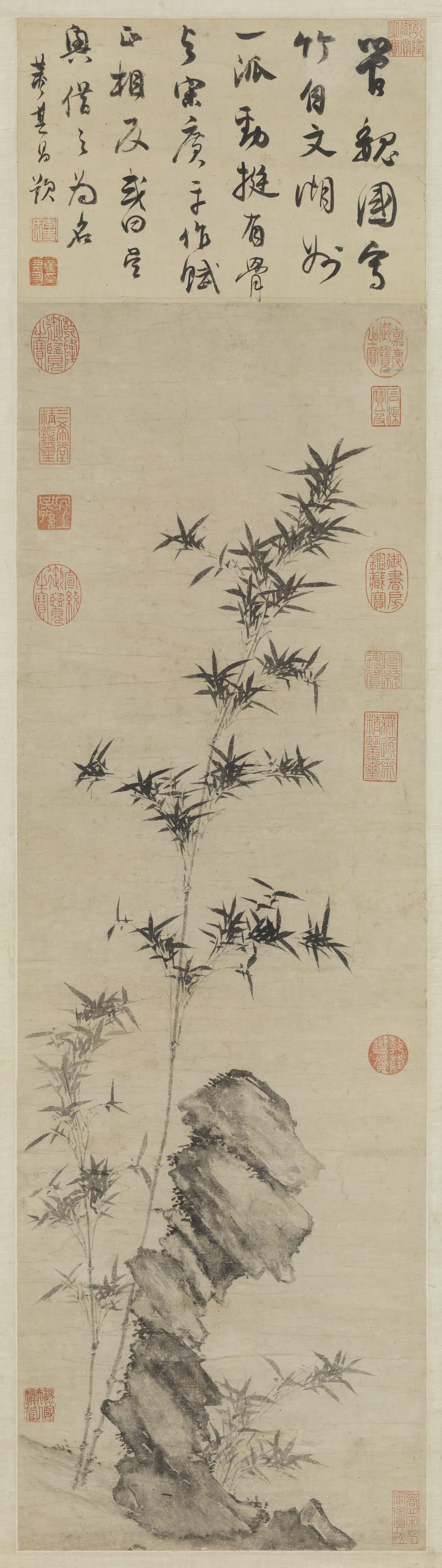 元代【管道升】《竹石图轴-1》