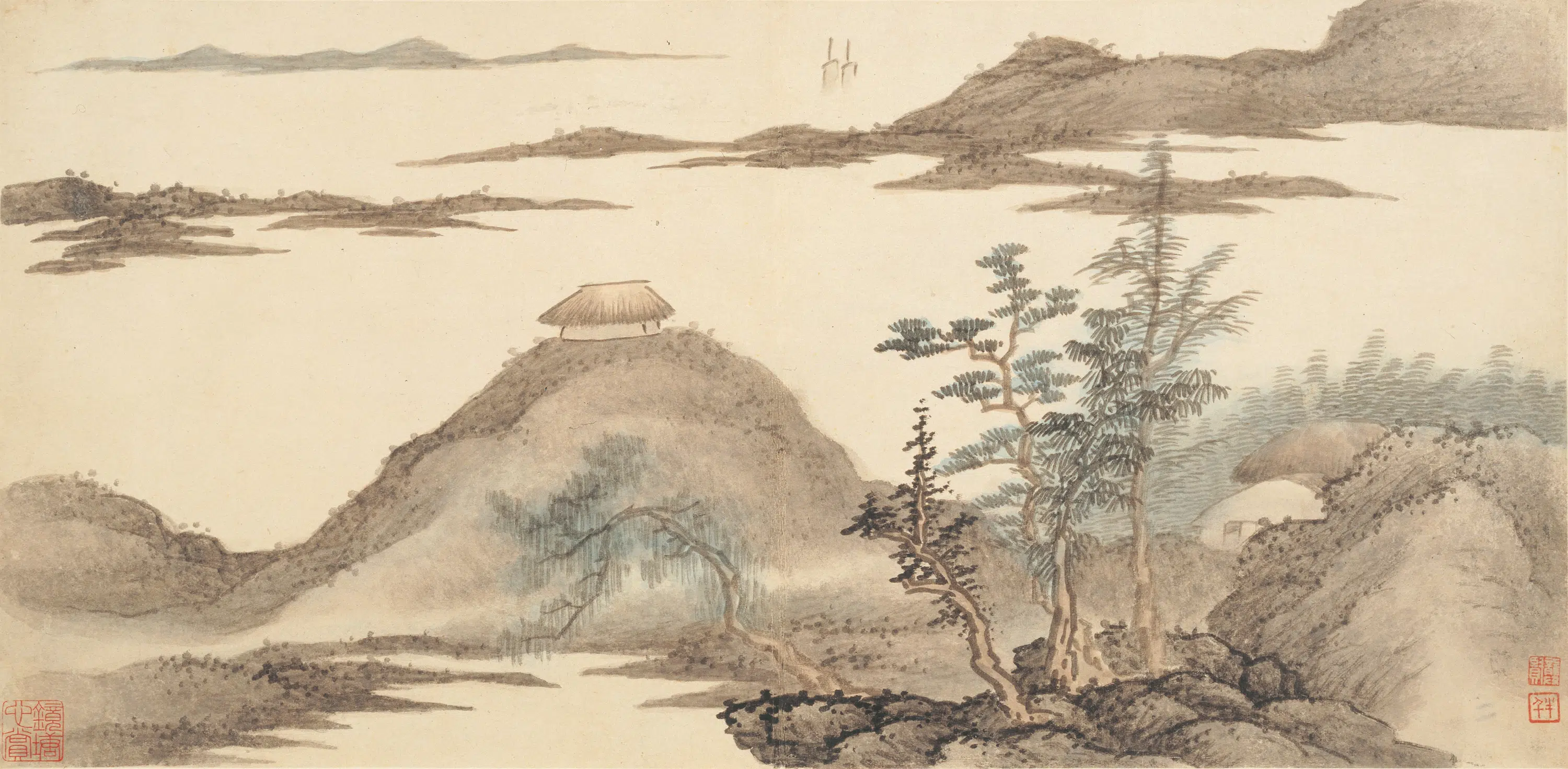 清代【龚贤】《山水八段图卷》 第3张 清代【龚贤】《山水八段图卷》 第3张