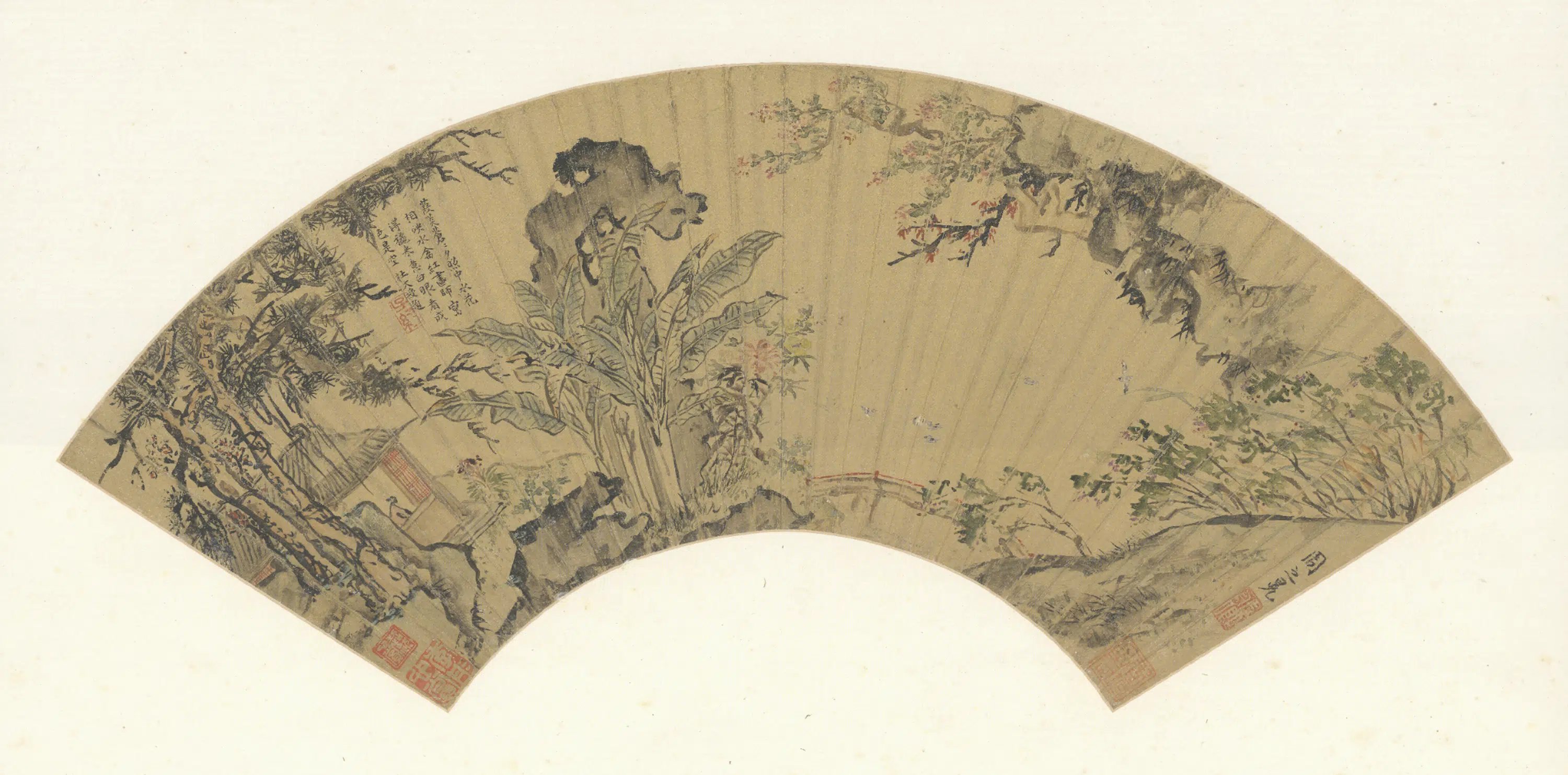 明朝【周之冕】《葭菼秋意图扇页》