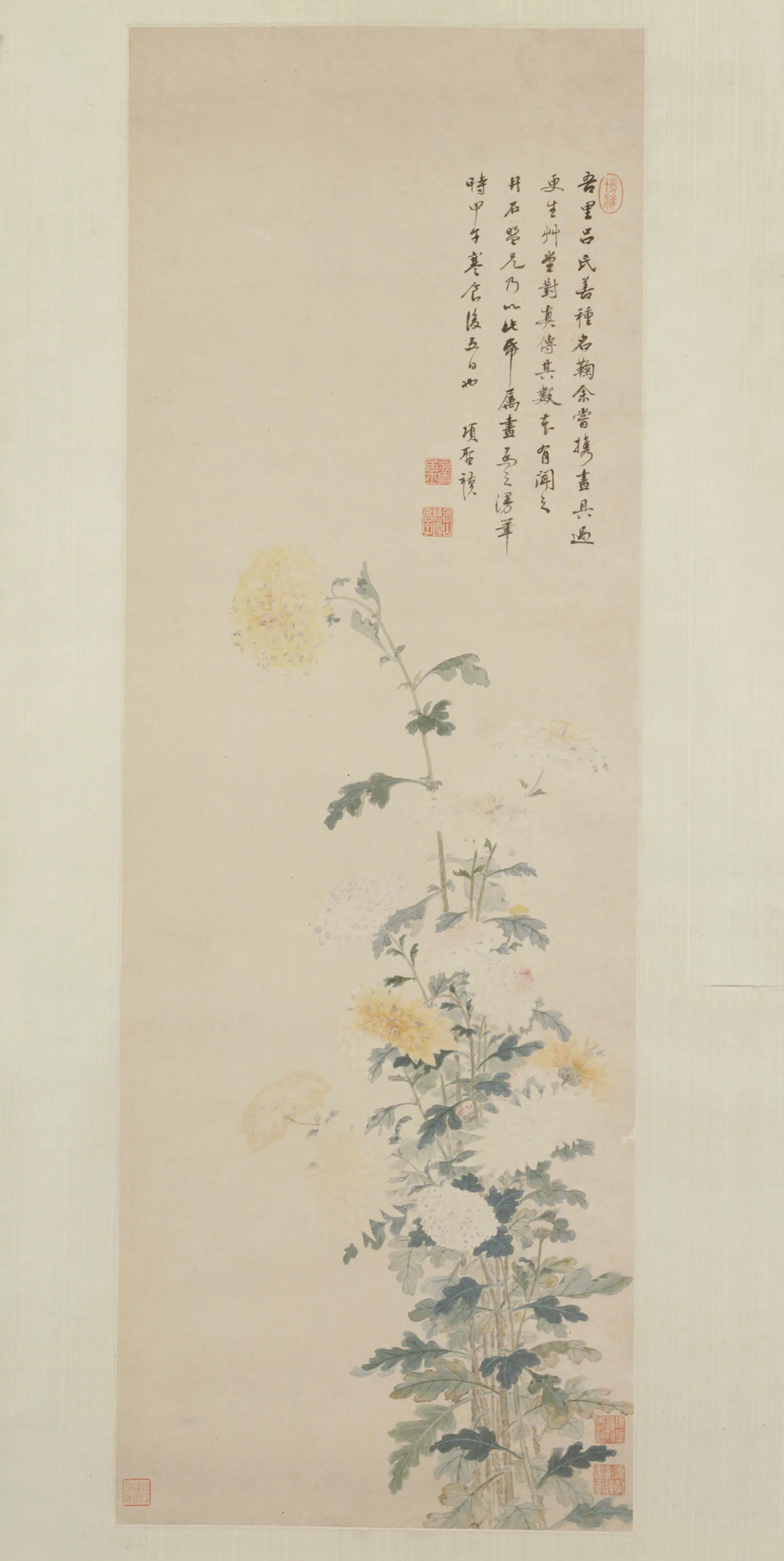 明朝【项圣谟】《菊花轴》