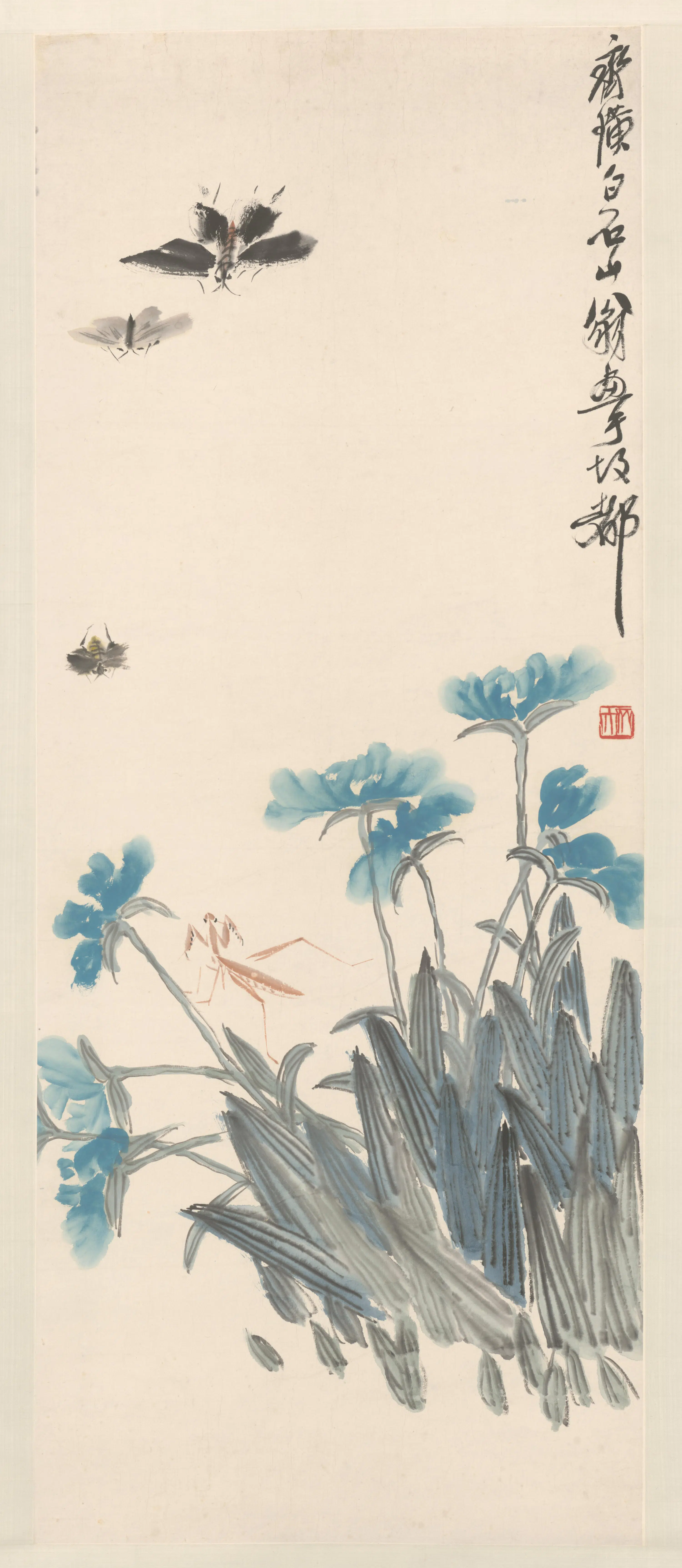 近现代【齐白石】《花蝶图轴》