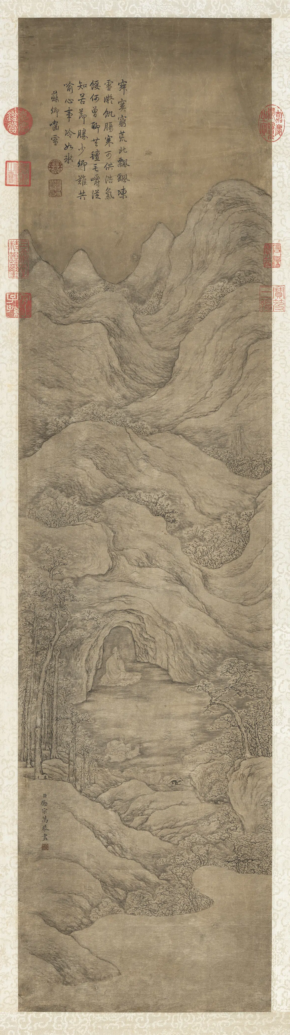 清代【励宗万】《画雪景人物即事御题图轴》 第1张