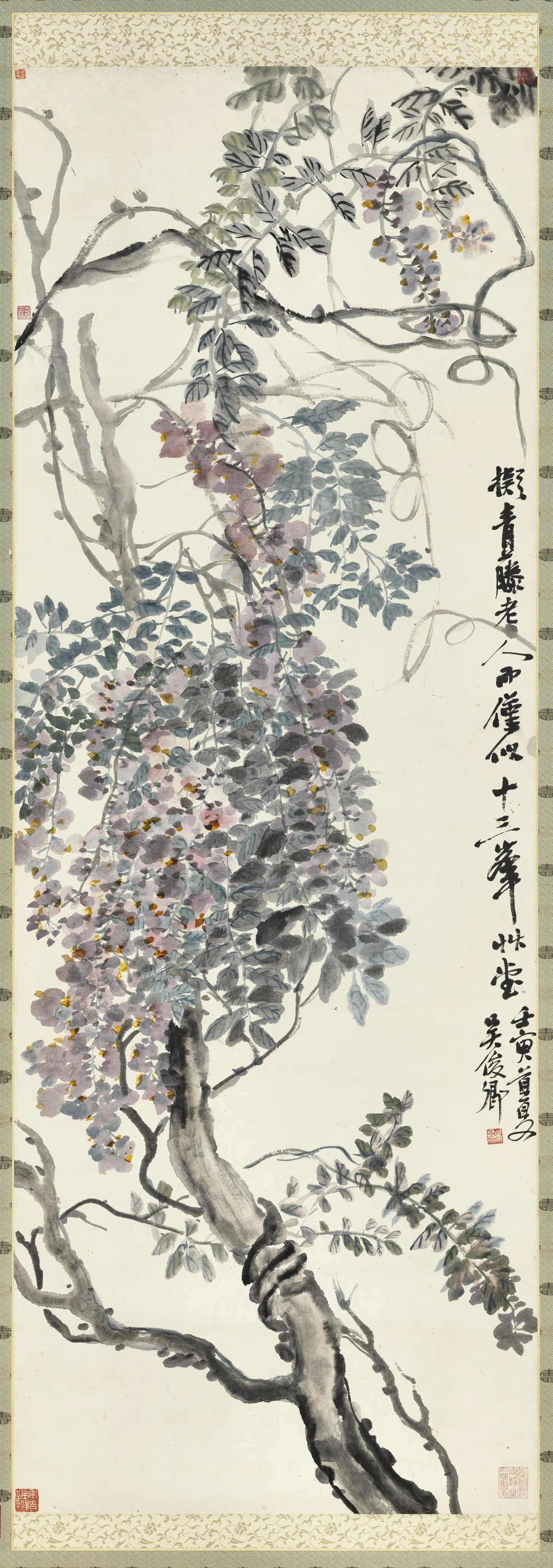 清代【吴昌硕】《紫藤图轴》 第1张