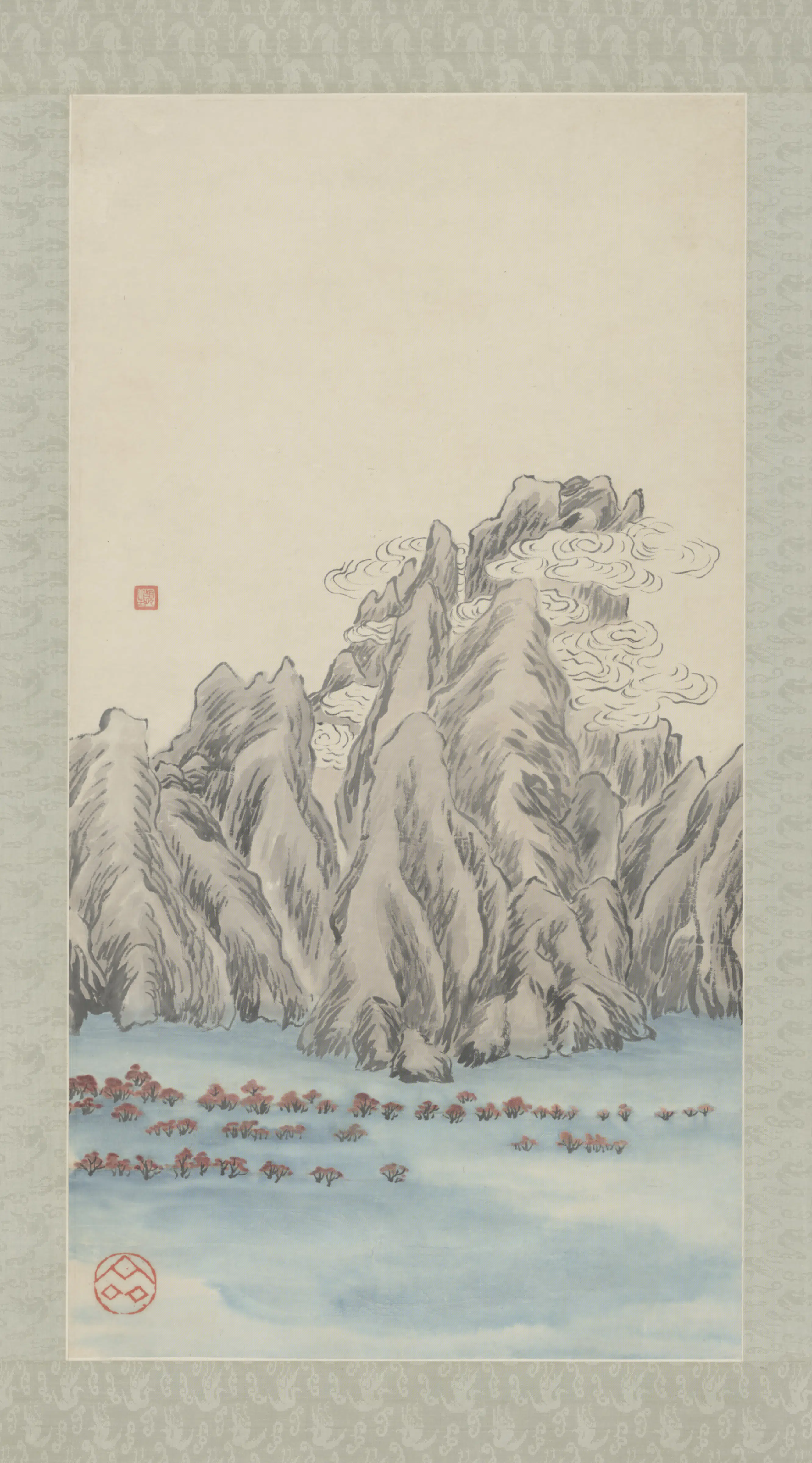 近现代【齐白石】《云山图轴》