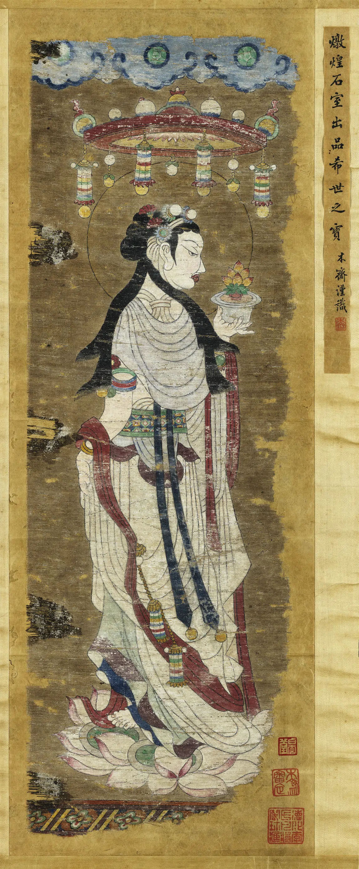 唐朝《唐人供养菩萨图轴》