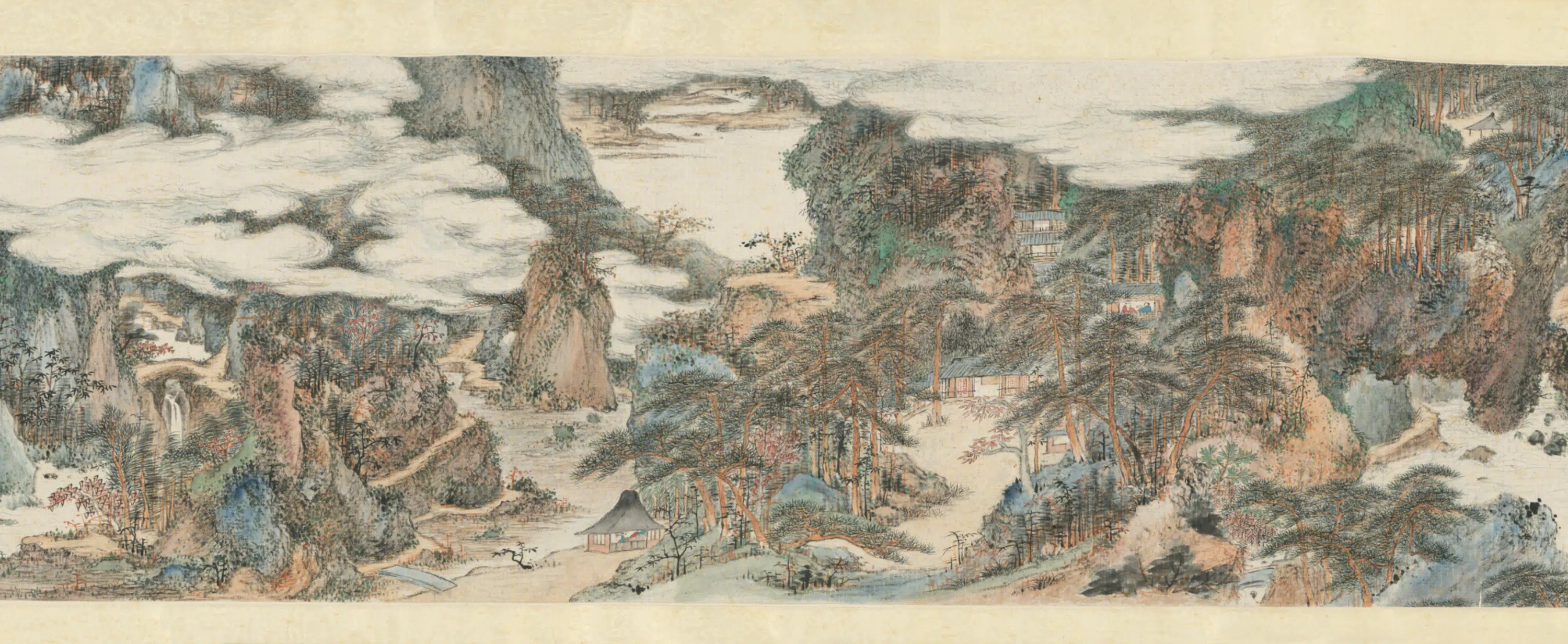 清代【王三锡】《设色山水卷》 第3张