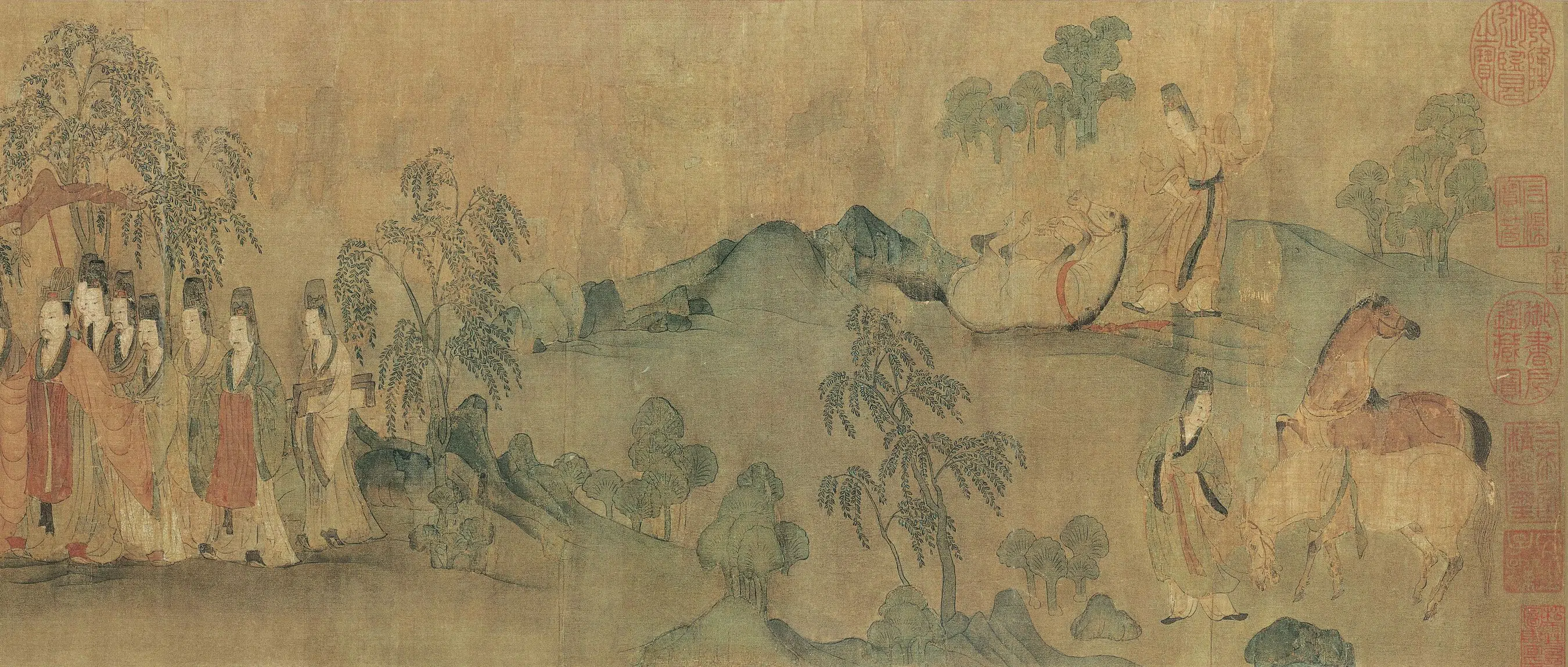 东晋【顾恺之】《摹洛神赋图画心（第一卷）》 第9张