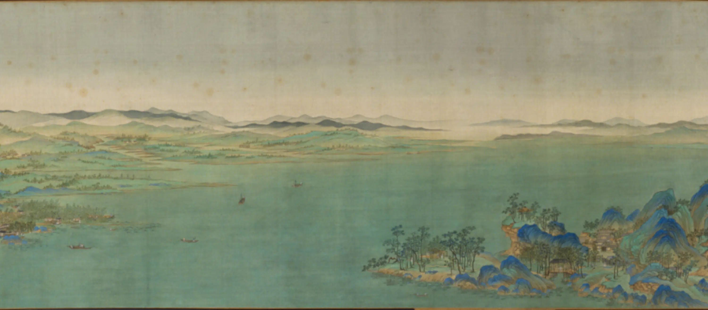 清代【方琮】《仿王希孟江山千里卷》 第10张